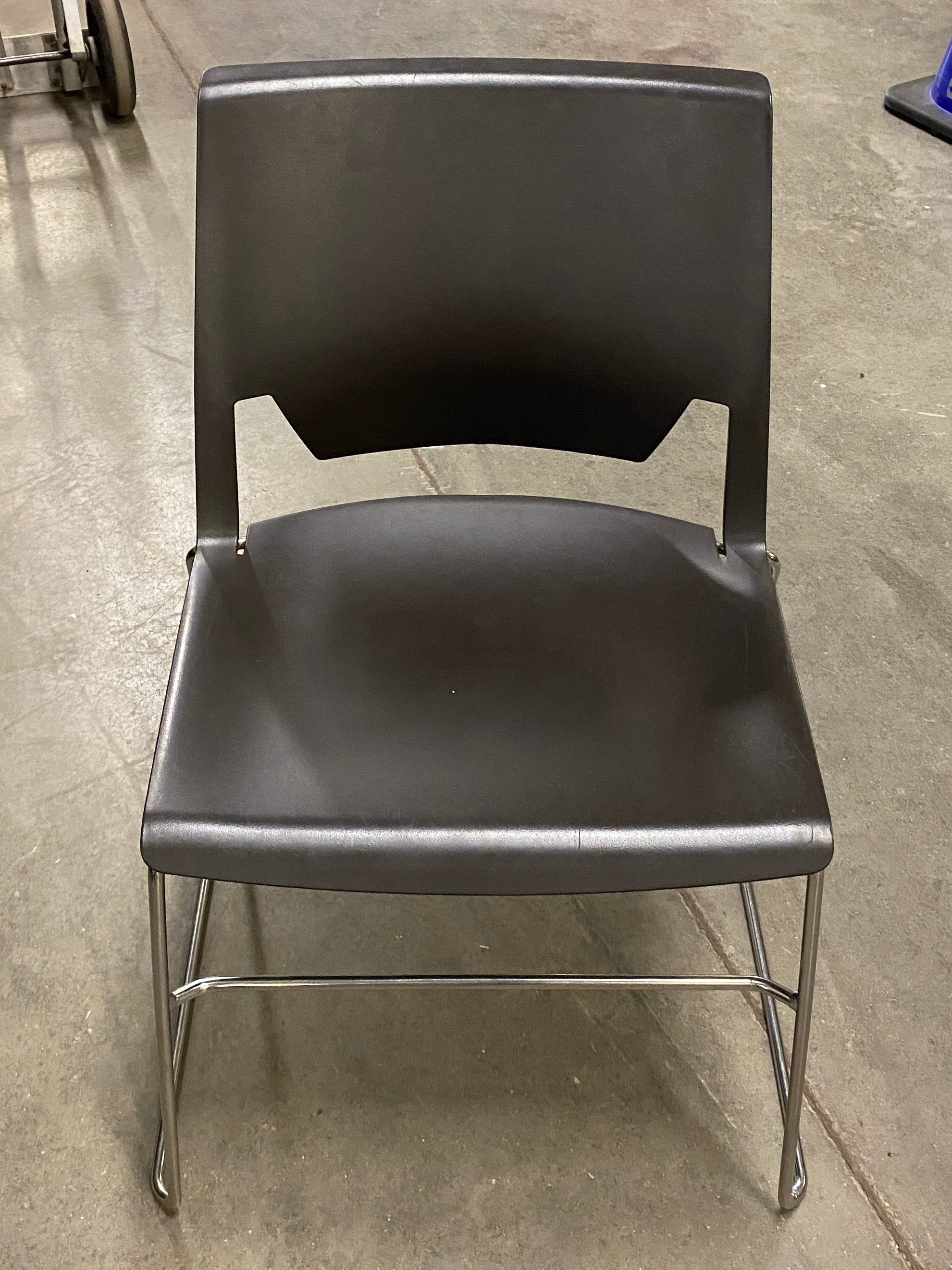 Black Plastic Stackable Chair
