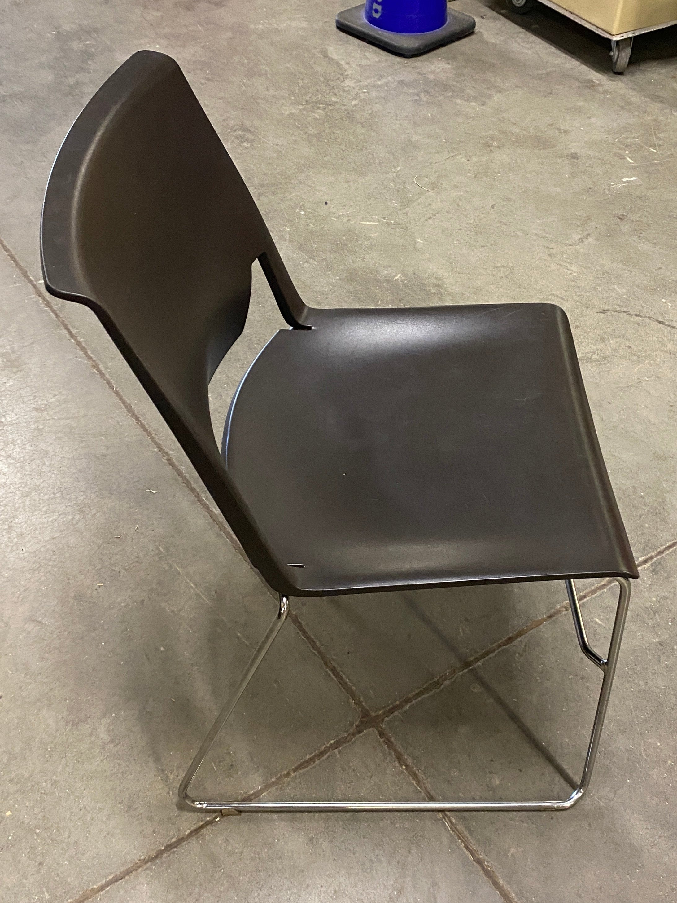 Black Plastic Stackable Chair