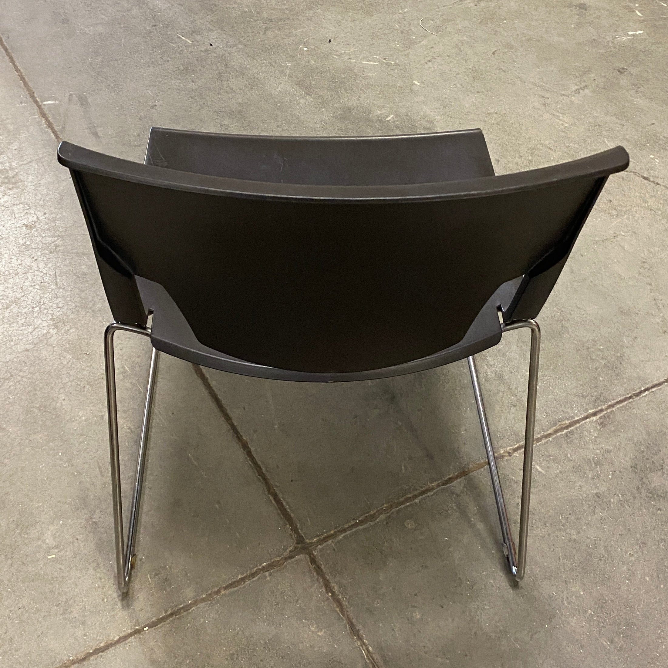 Black Plastic Stackable Chair