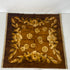 Vintage 1880's Brown Floral Velvet Square Fabric Piece