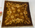 Vintage 1880's Brown Floral Velvet Square Fabric Piece