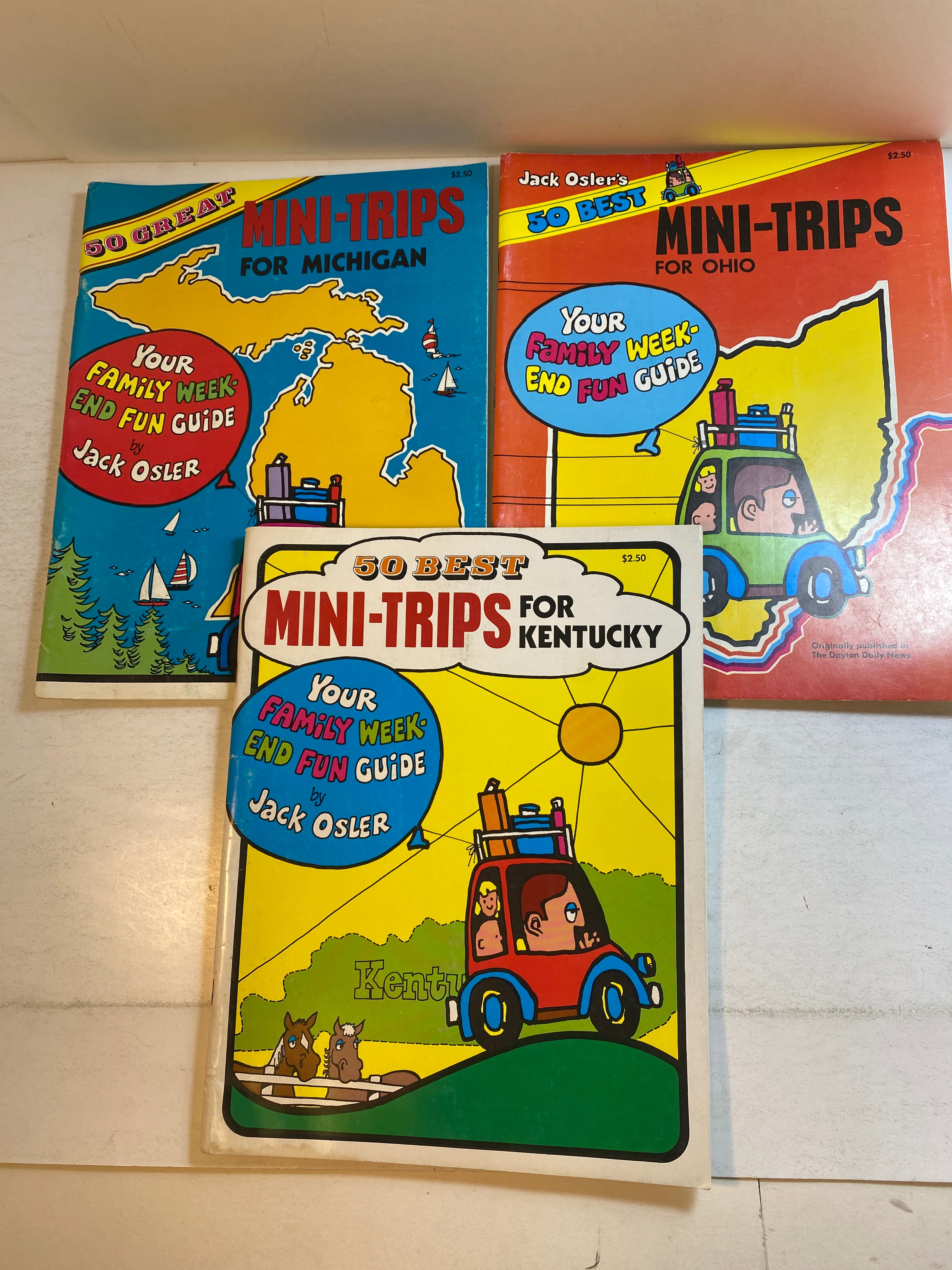 Lot of 3 Vintage Mini Trips Books Michigan Ohio Kentucky 1977