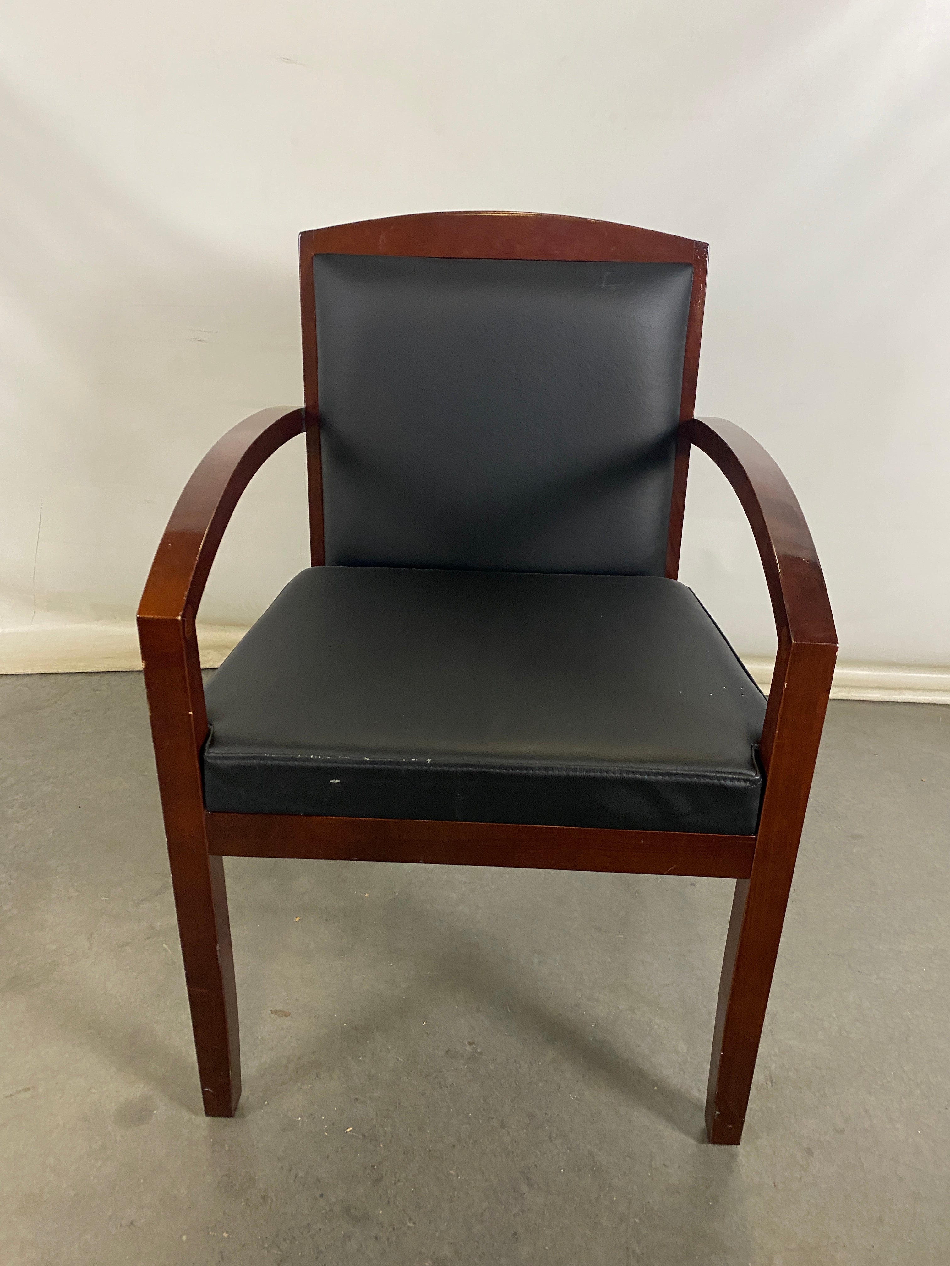 Dark Wood Frame with Leather Upholstery Chair