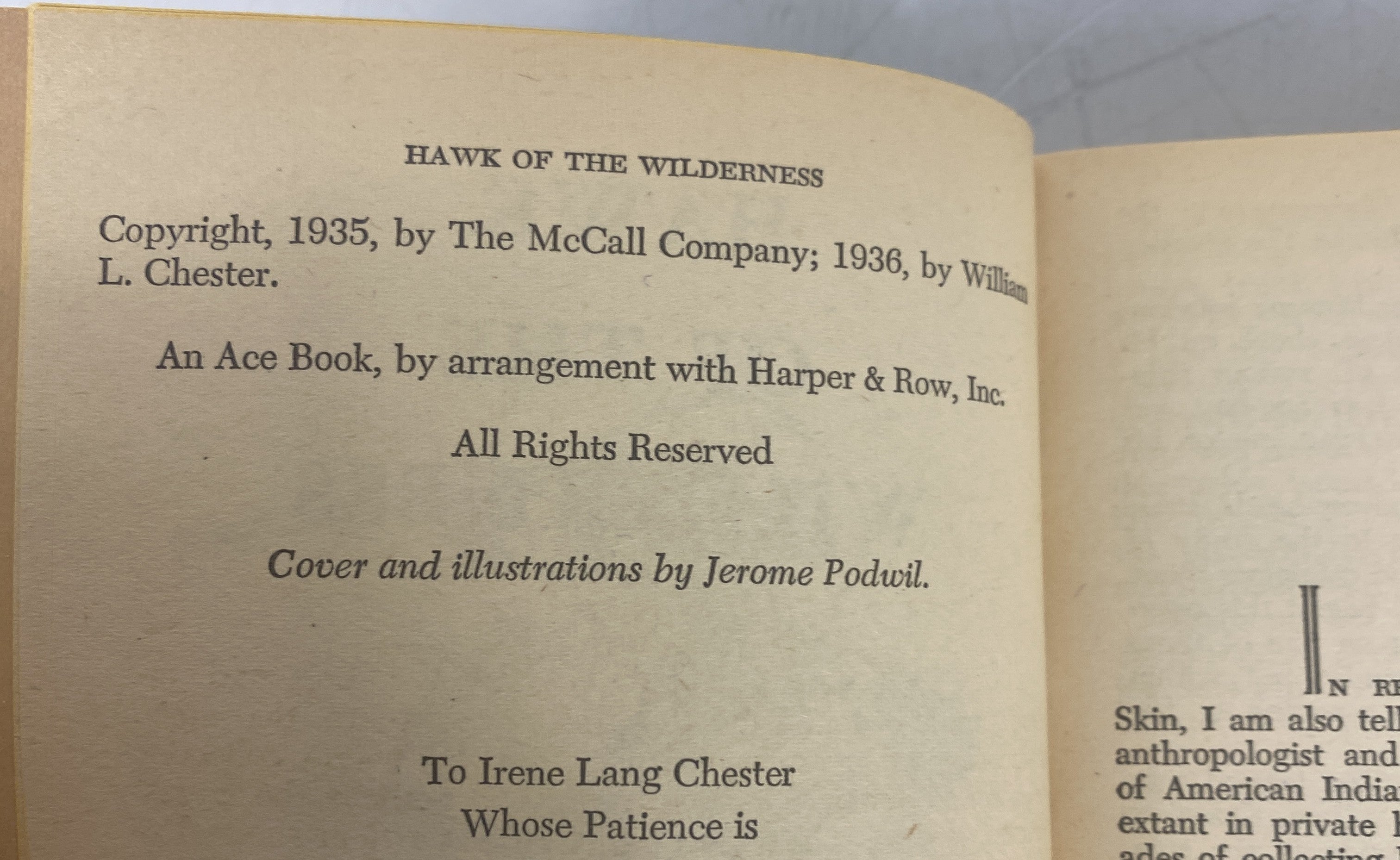 Hawk of the Wilderness William Chester SC