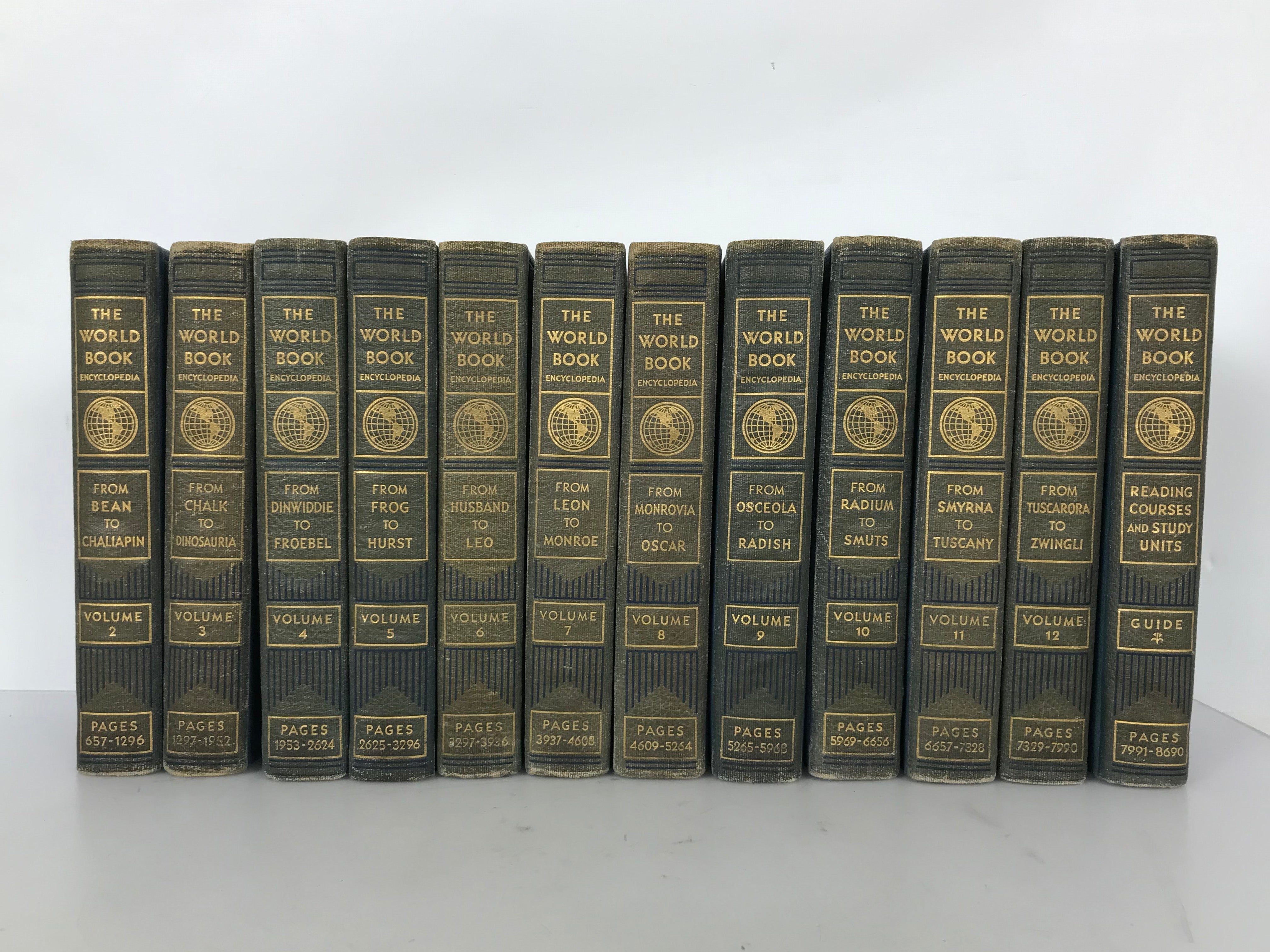 The World Book Encyclopedia 1930 Volumes 2-12 with Guide