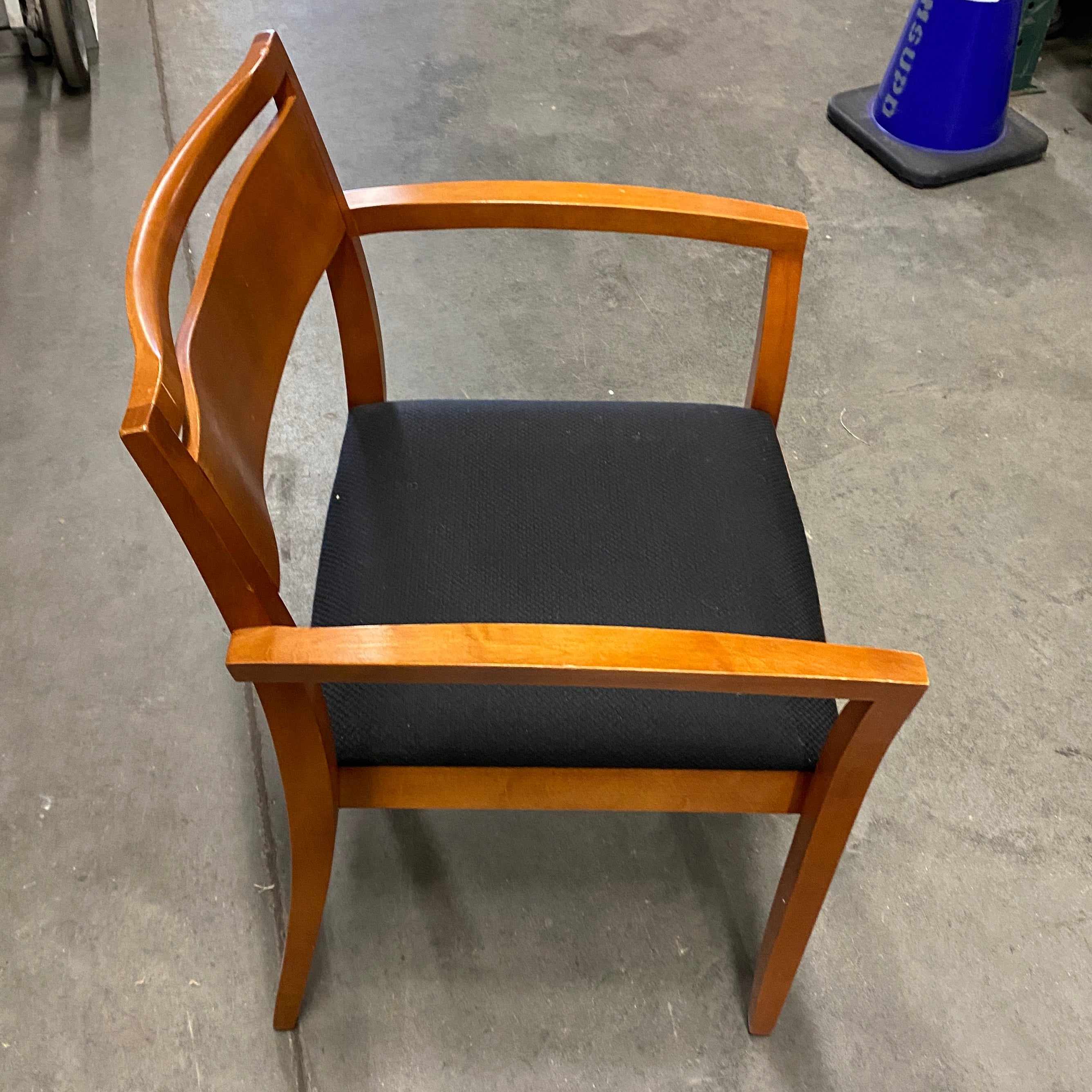 Black Upholstered Wooden Frame Chair