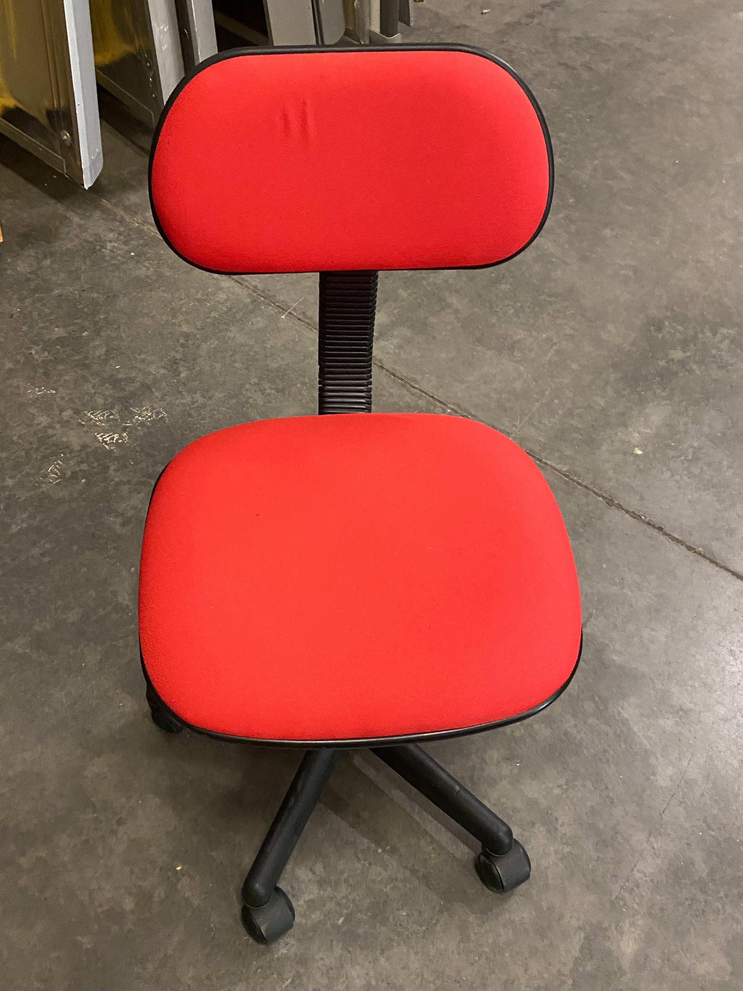 Red Upholstered Rolling Stool/Chair
