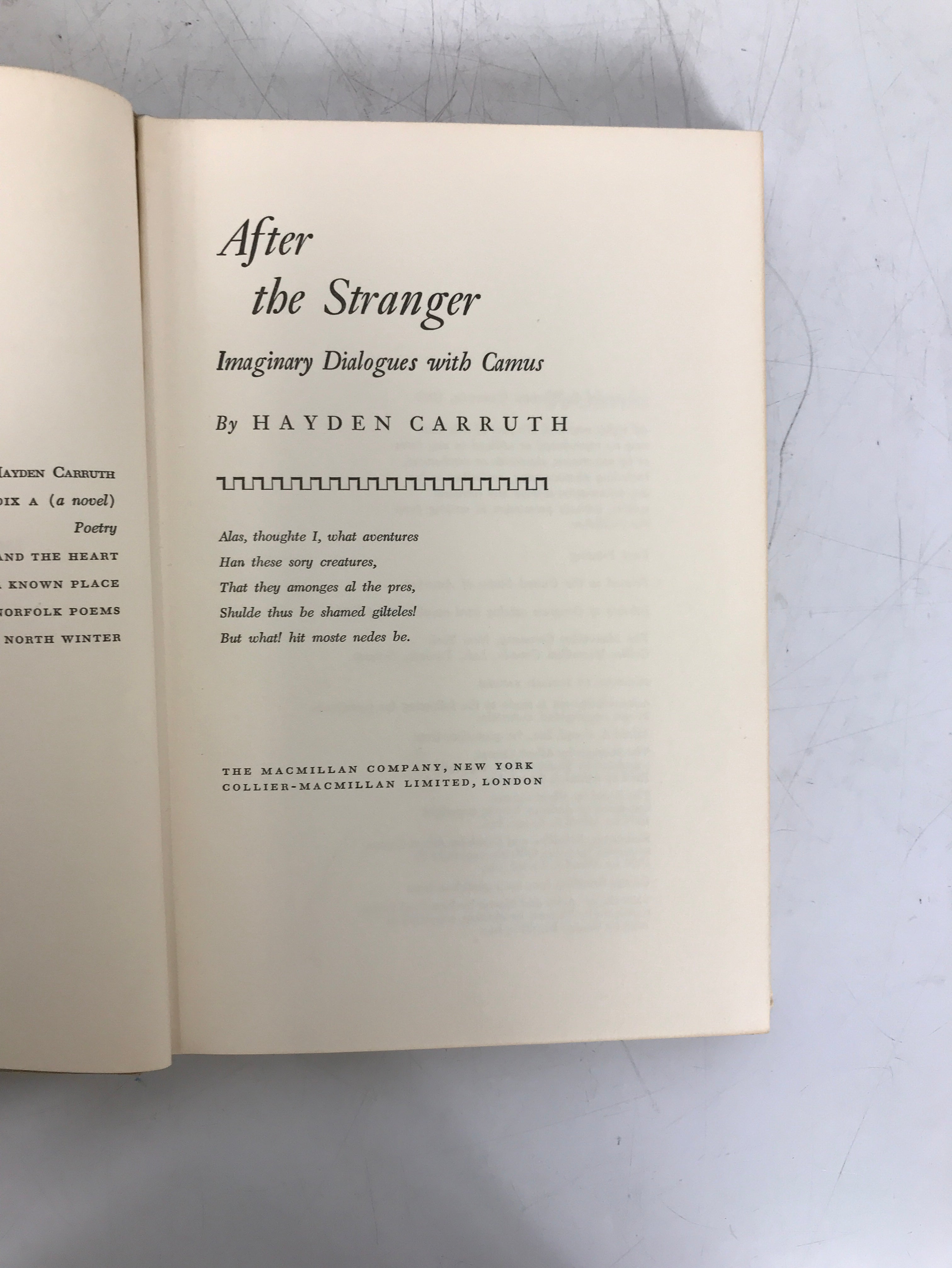 Lot of 2: Camus/After the Stranger Bree/Carruth 1961-1965 HCDJ 1st Print