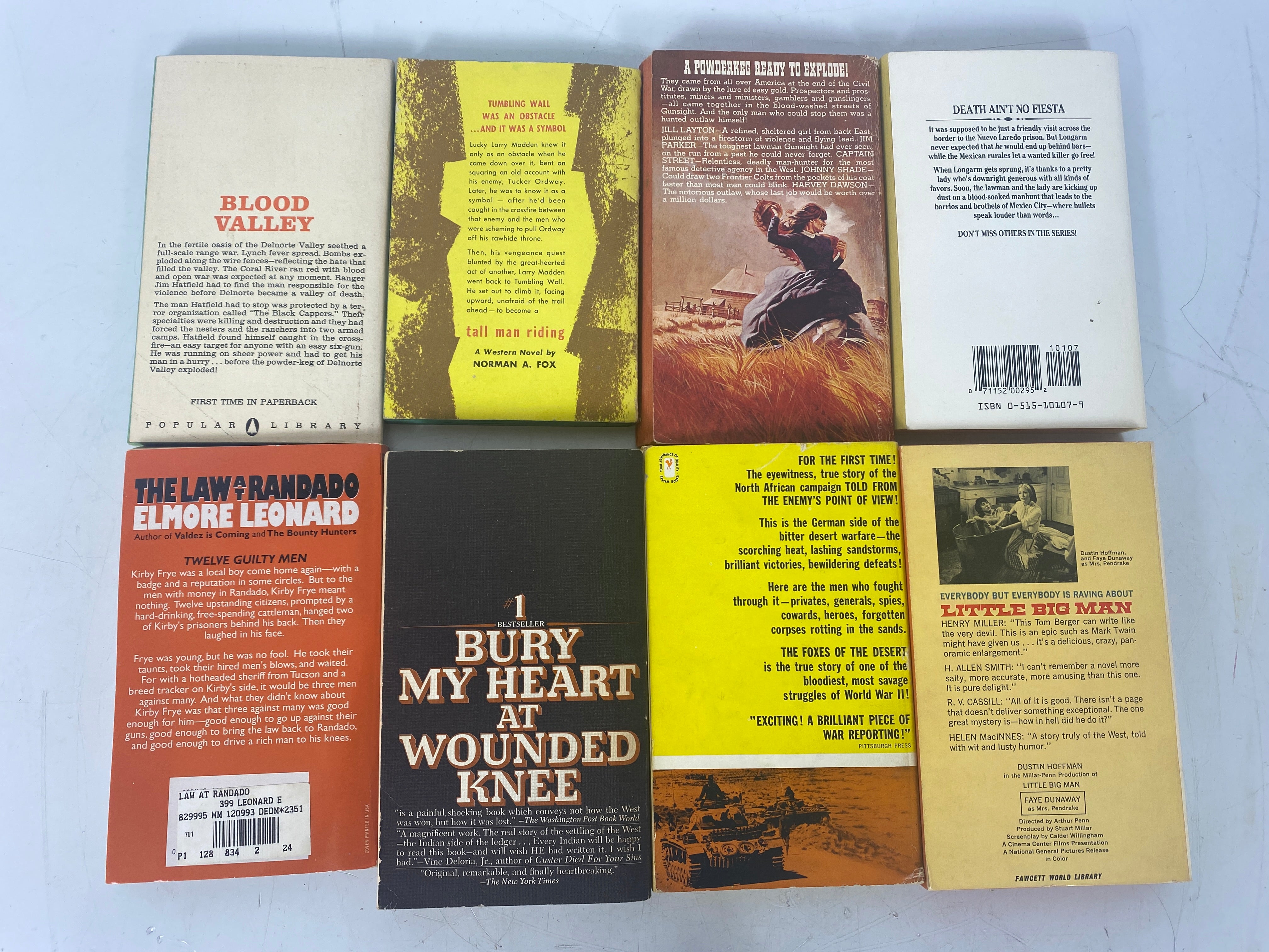 Lot of 8 Western Novels SC Books 1960s-1980s