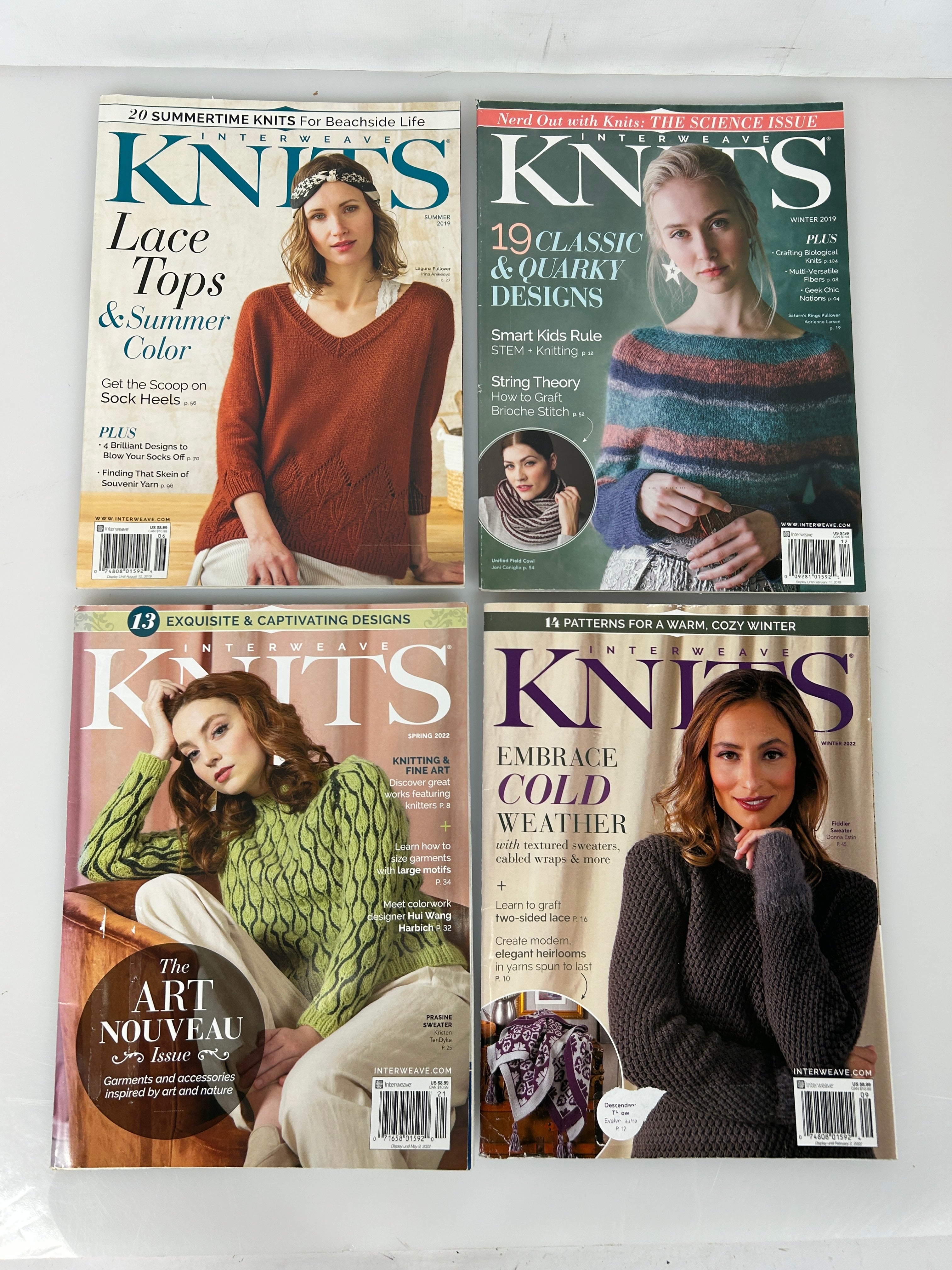 Lot of 4 Interweave Knits Magazines 2 from 2019-2 from 2022