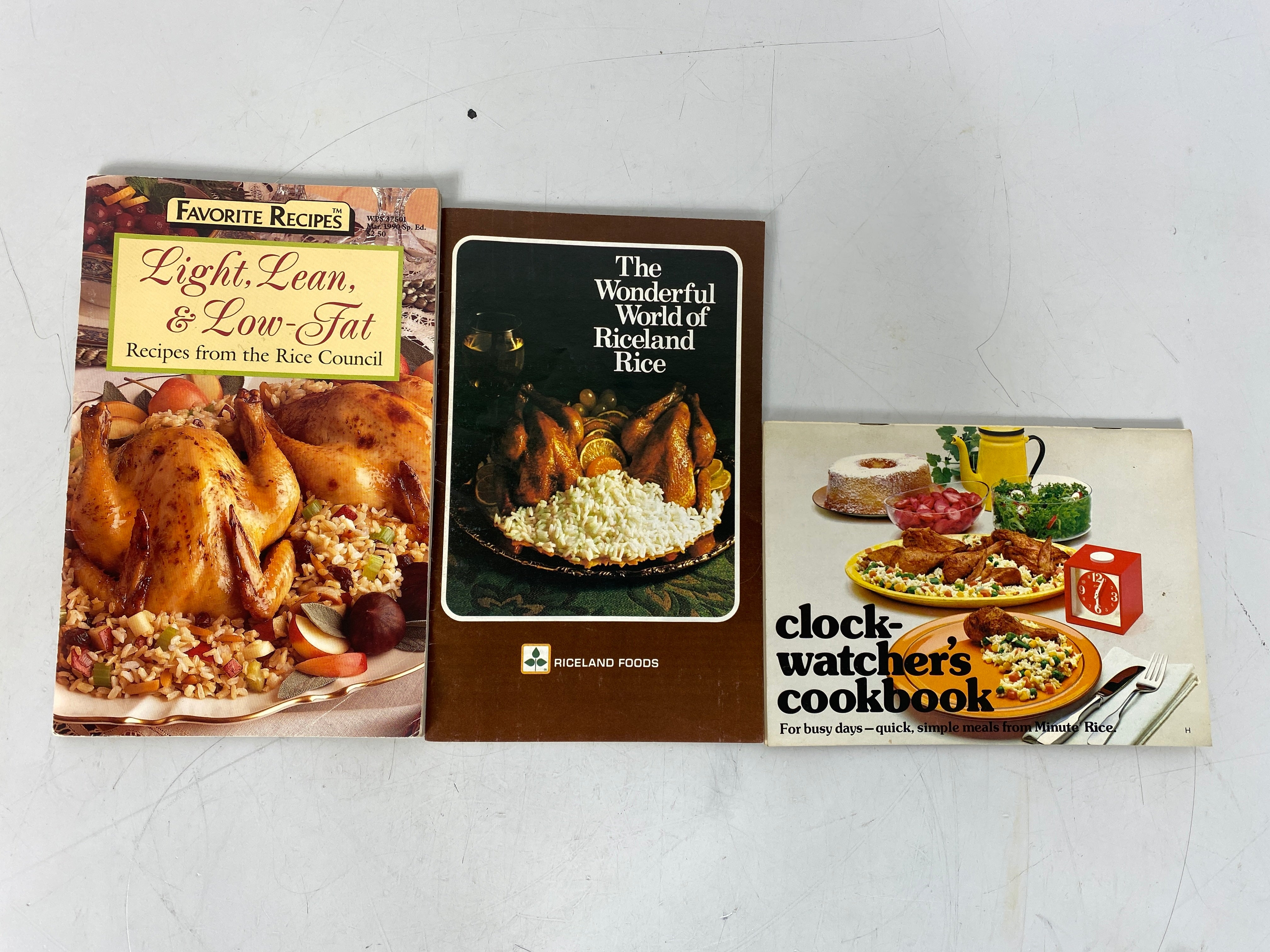 3 Vintage Rice Cookbooks: Minute Rice/Riceland Rice/The Rice Council SC
