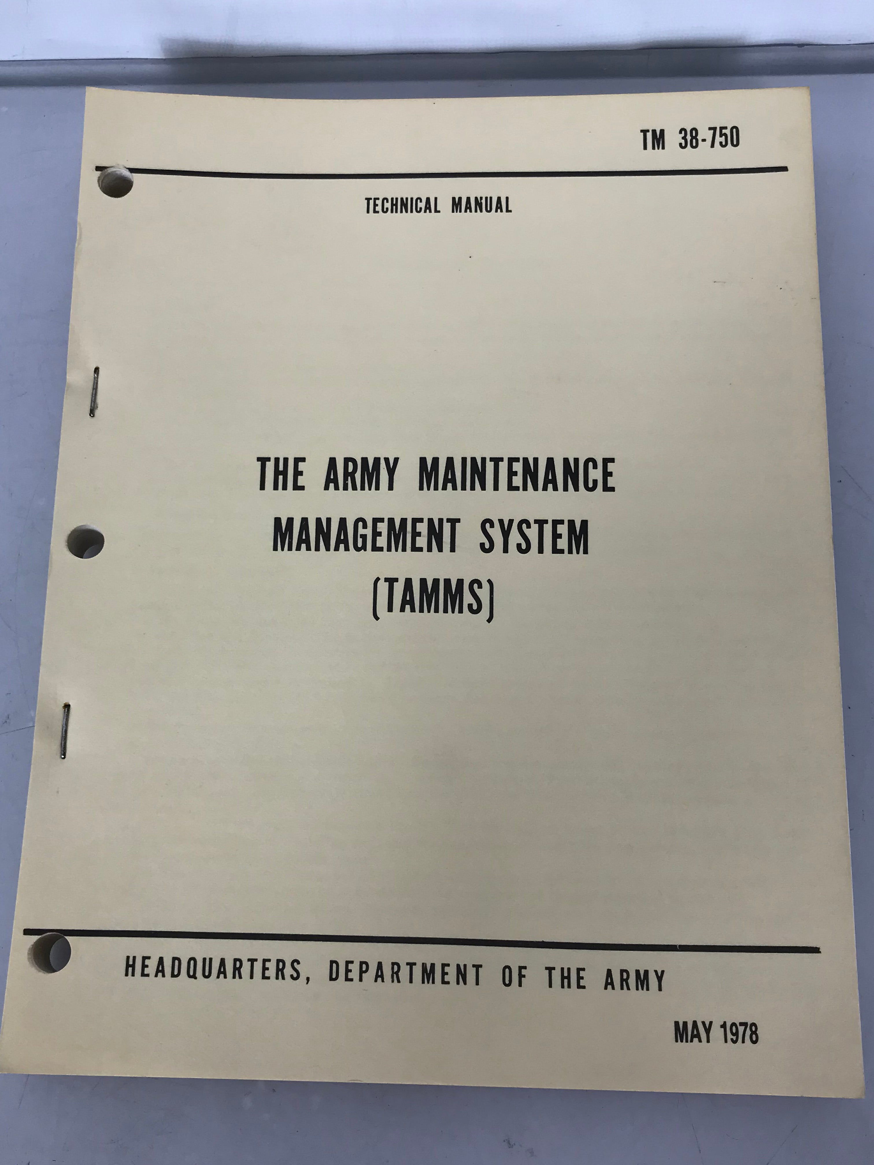1978 US Army Maintenance Management System (TAMMS) TM 38-750 Technical Manual TM 55-1520-210-10