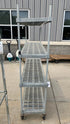 Grey Plastic 4 Tier Wheeled Shelf/Rack