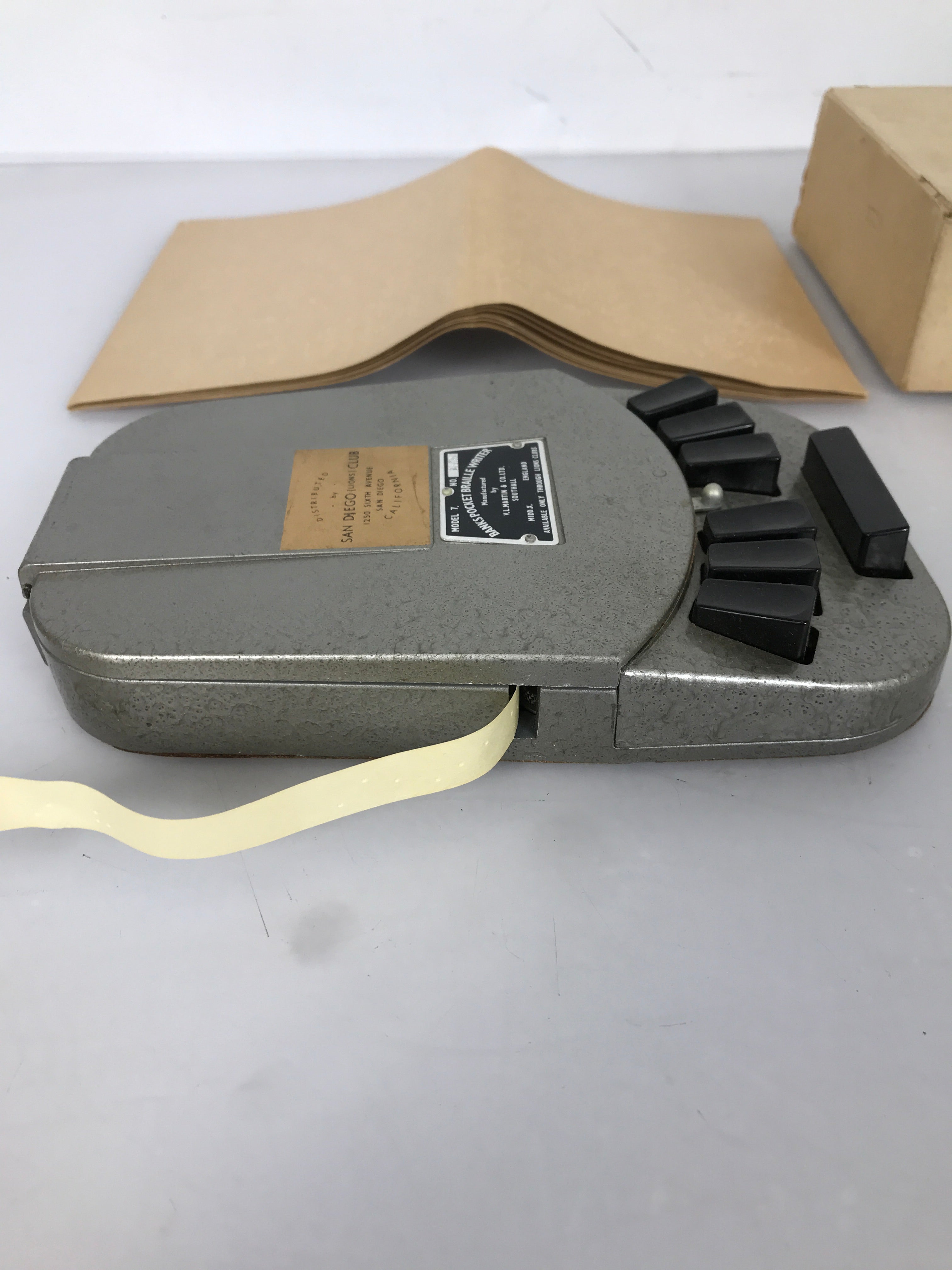 Banks Pocket Braille Writer No. 7 with Box & Instructions