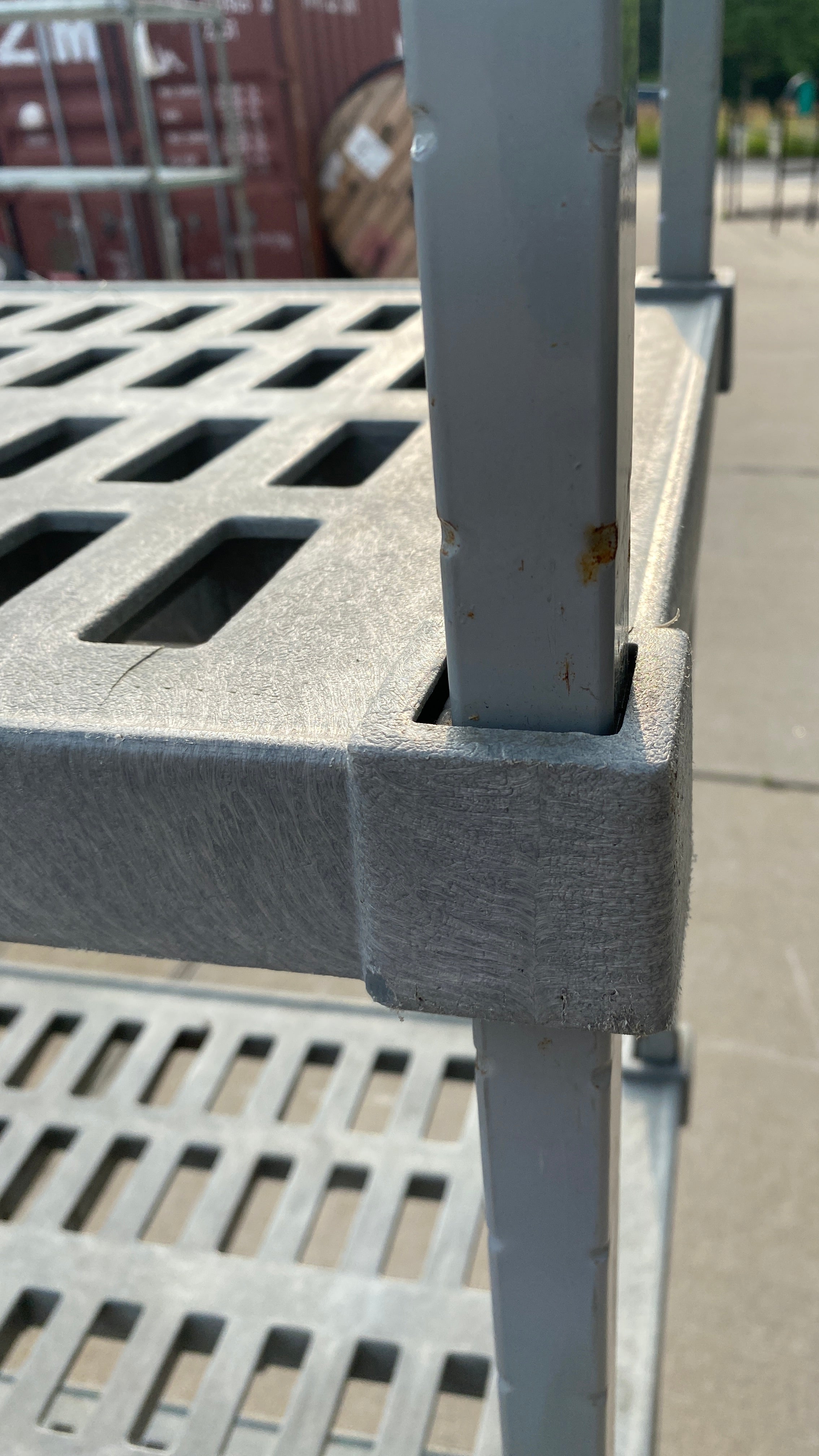 Grey Plastic 4 Tier Wheeled Shelf/Rack