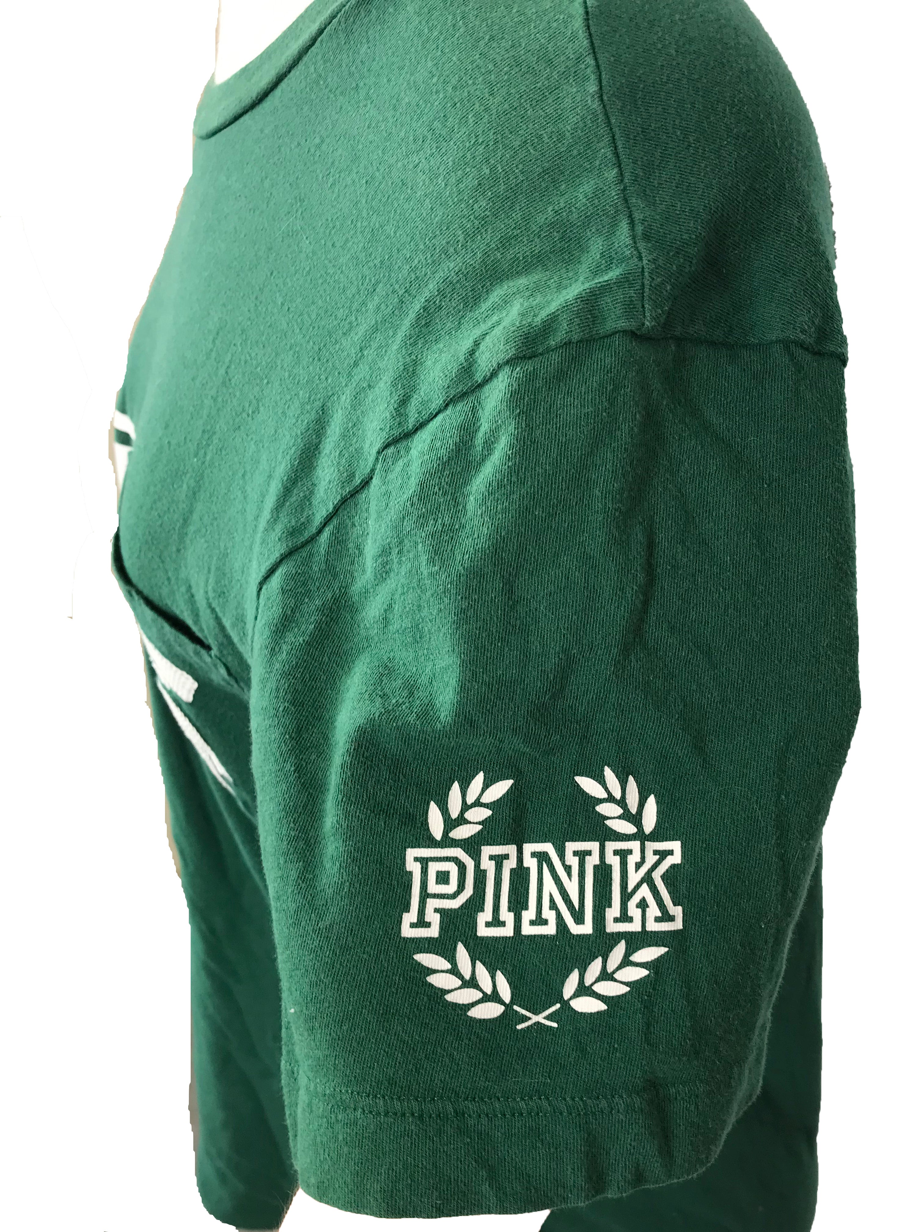 Victoria's Secret Pink MSU Green T-Shirt Women's Size X-Small