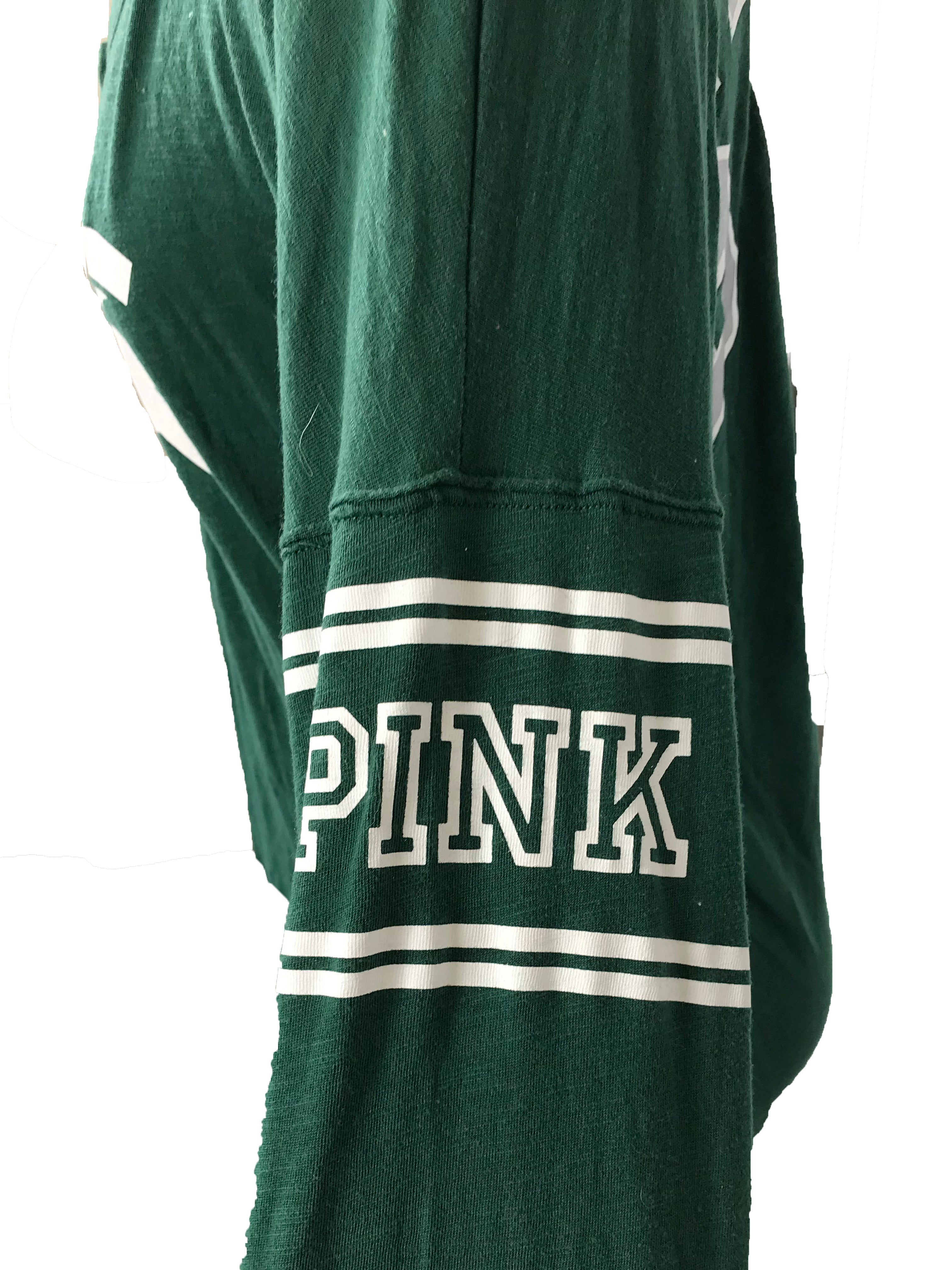 Victoria's Secret Pink MSU Green Long-Sleeve T-Shirt Women's Size X-Small
