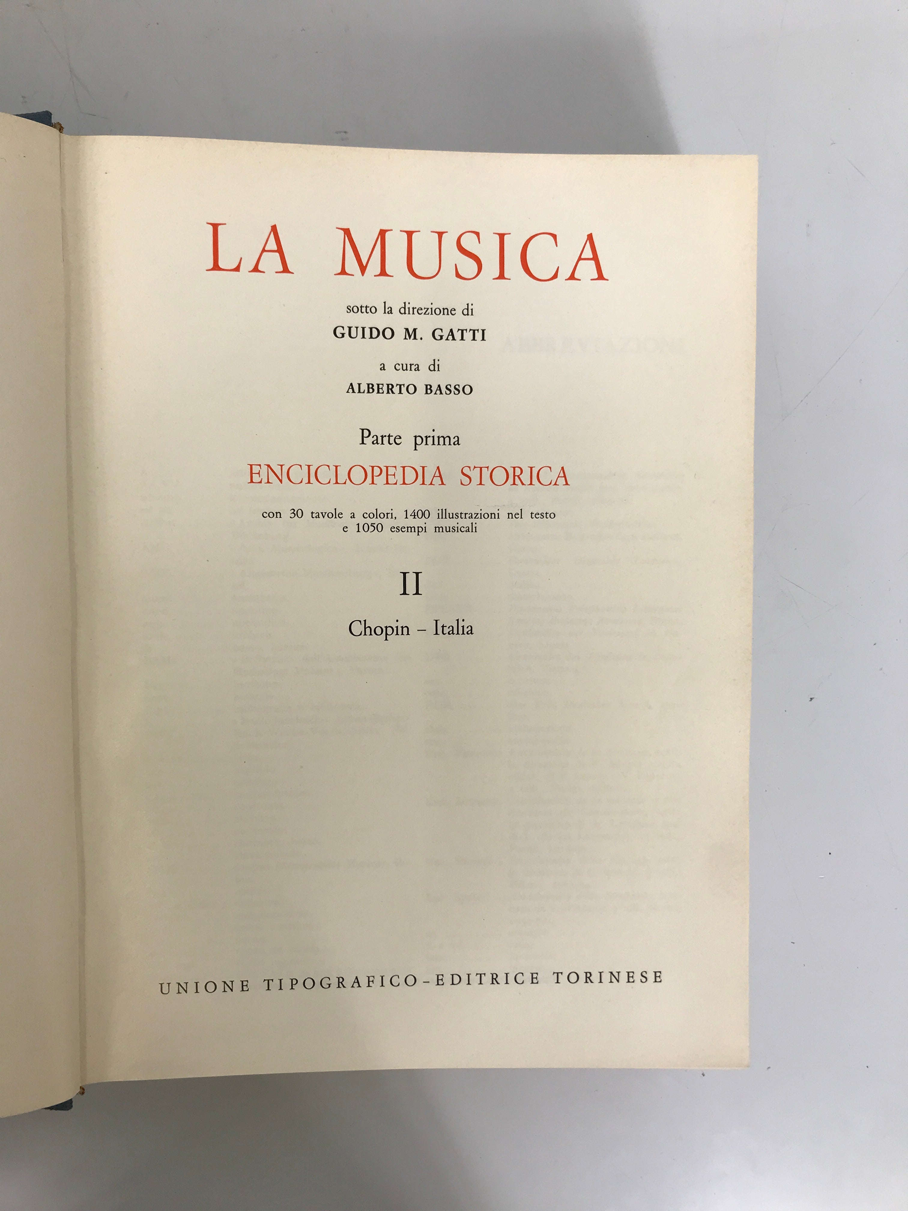 4 Vols: La Musica Enciclopedia Storica in Italian by Gatto/Basso 1978 HC