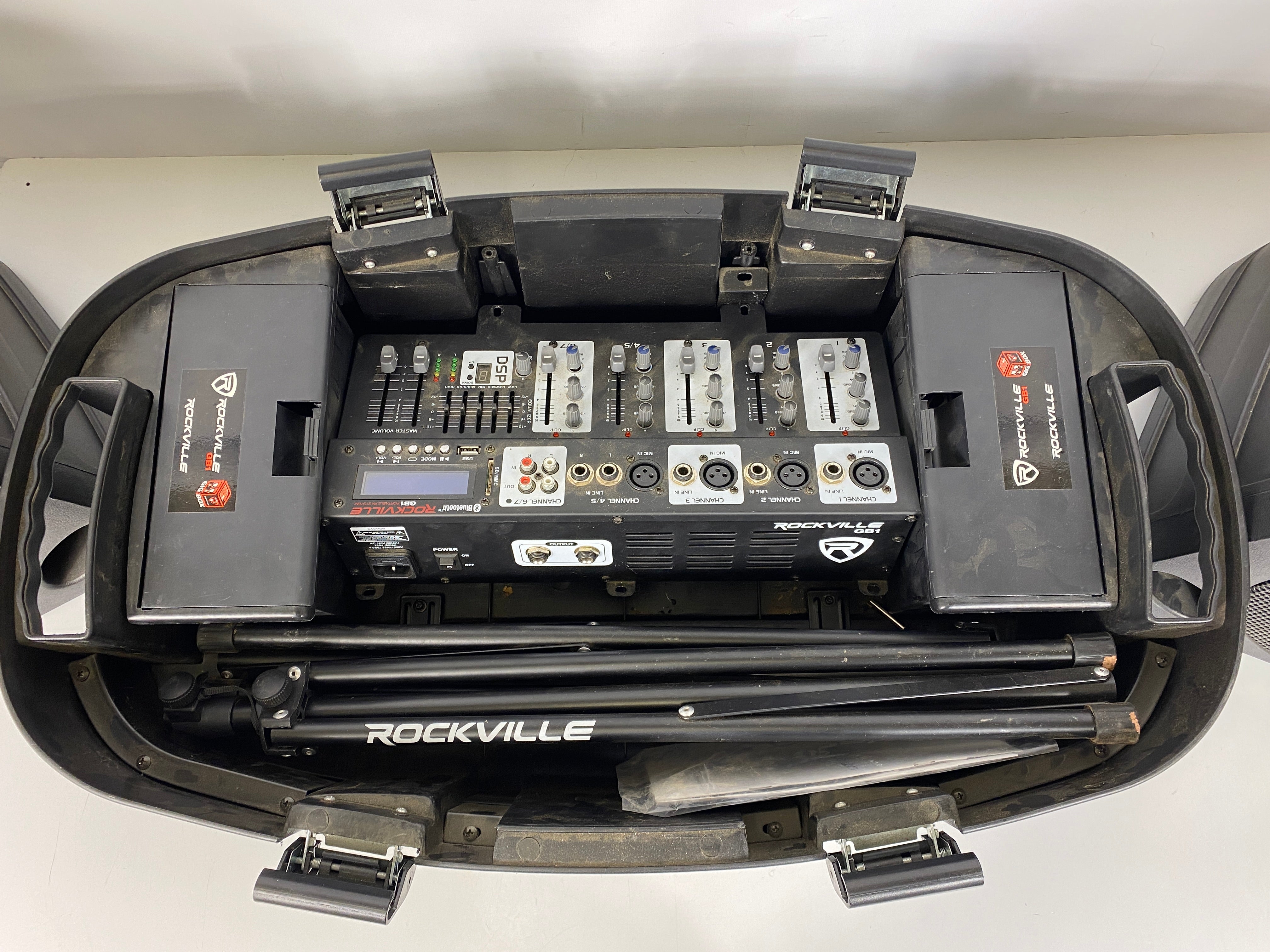 Rockville GB1 Portable Powered PA System DJ Package