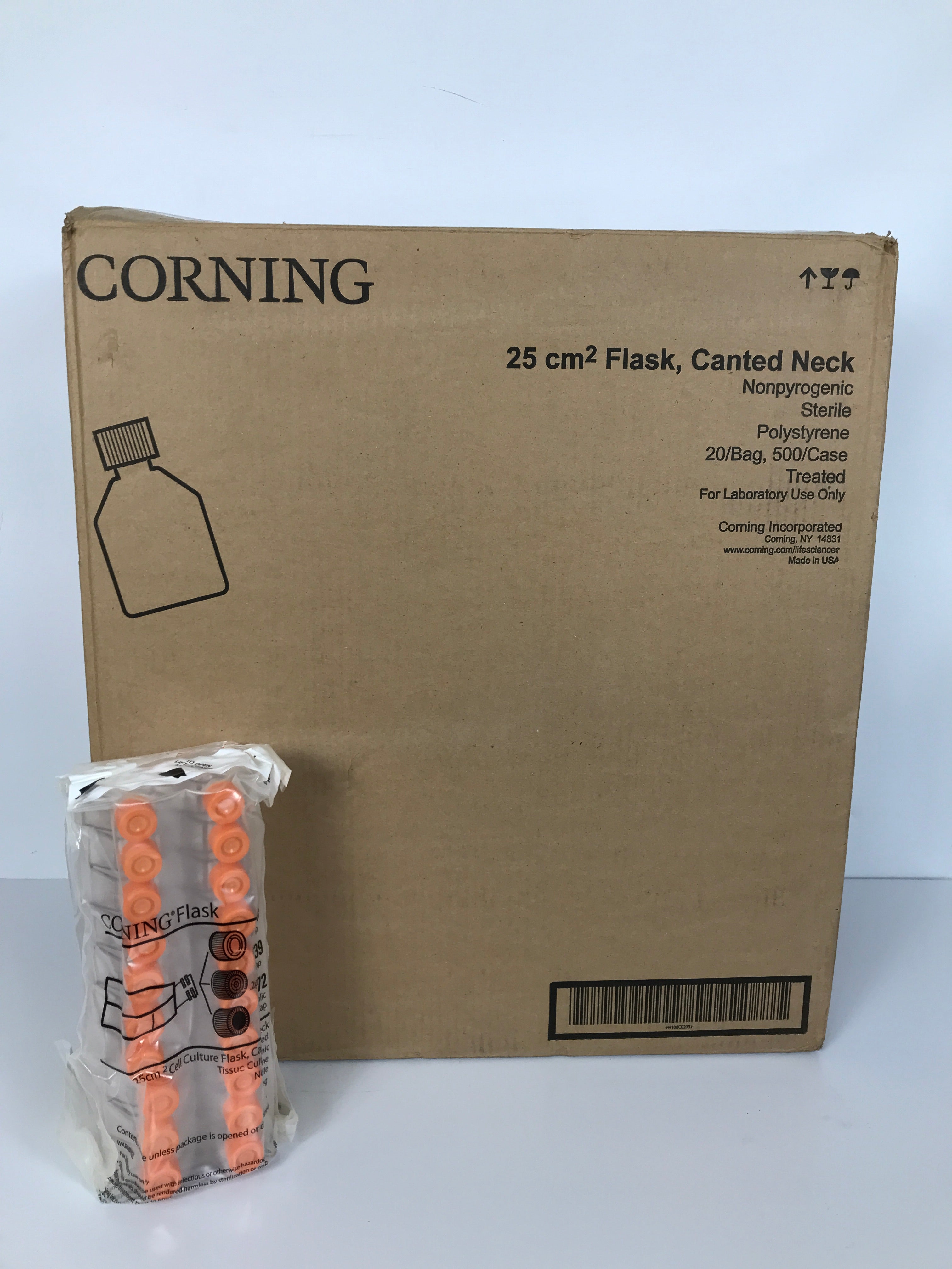 Case of 500 New Corning Cell Culture Treated Flasks 25cm 430168