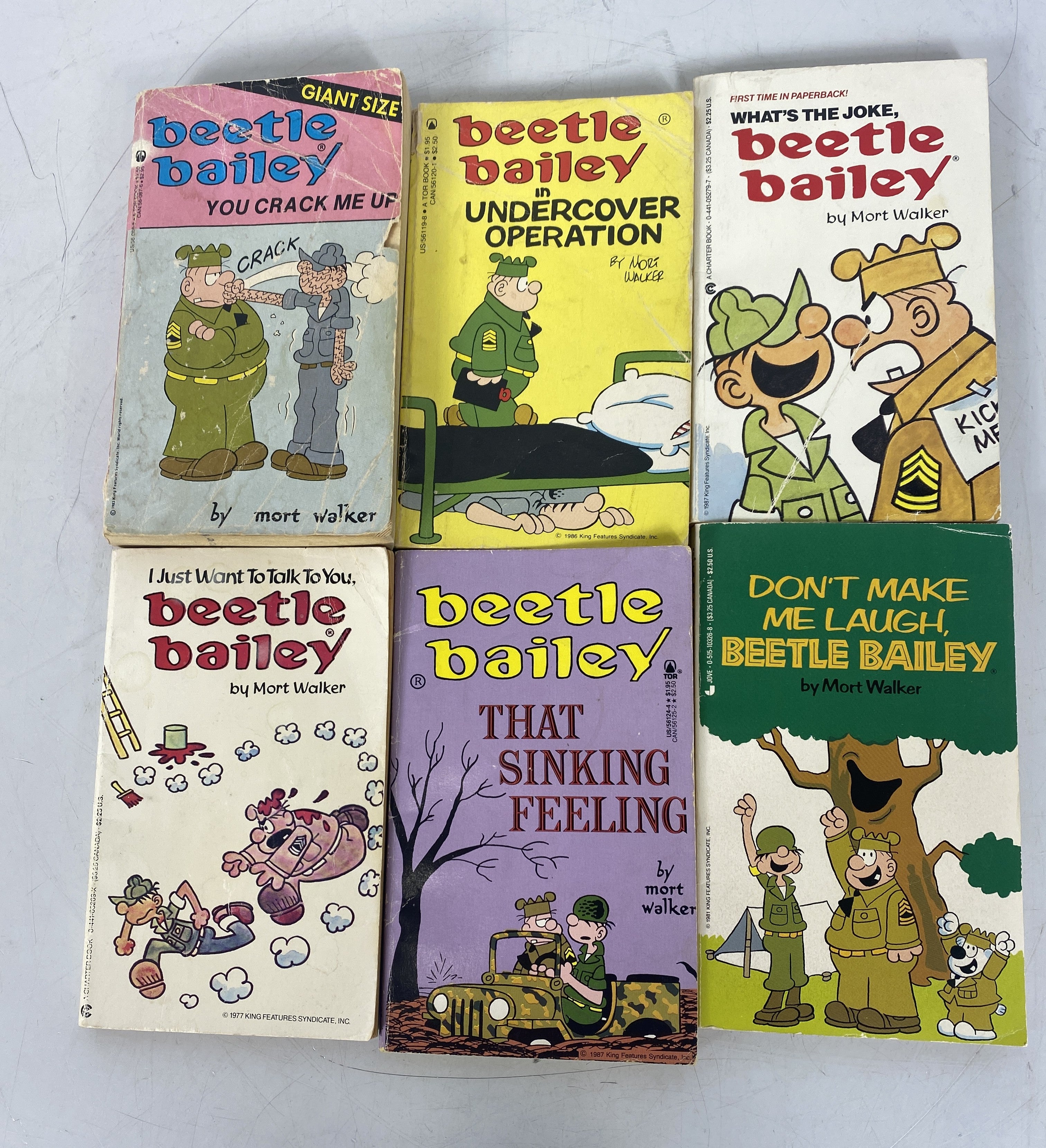 Lot of 6 Beetle Bailey Paperback  Books Mort Walker SC