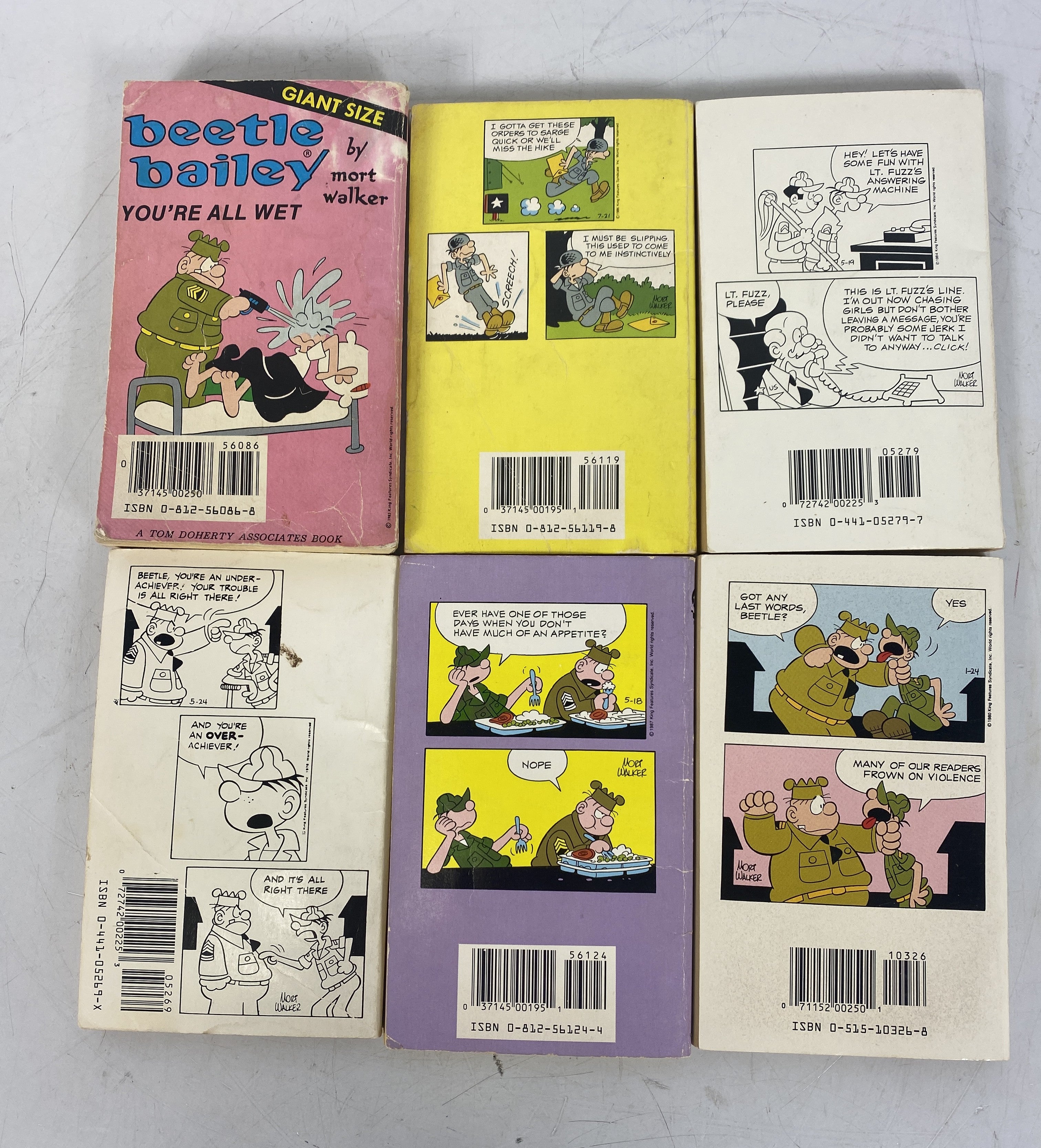 Lot of 6 Beetle Bailey Paperback  Books Mort Walker SC