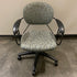 Steelcase Green Patterned Upholstered Wire Frame Office Chair