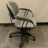 Steelcase Green Patterned Upholstered Wire Frame Office Chair