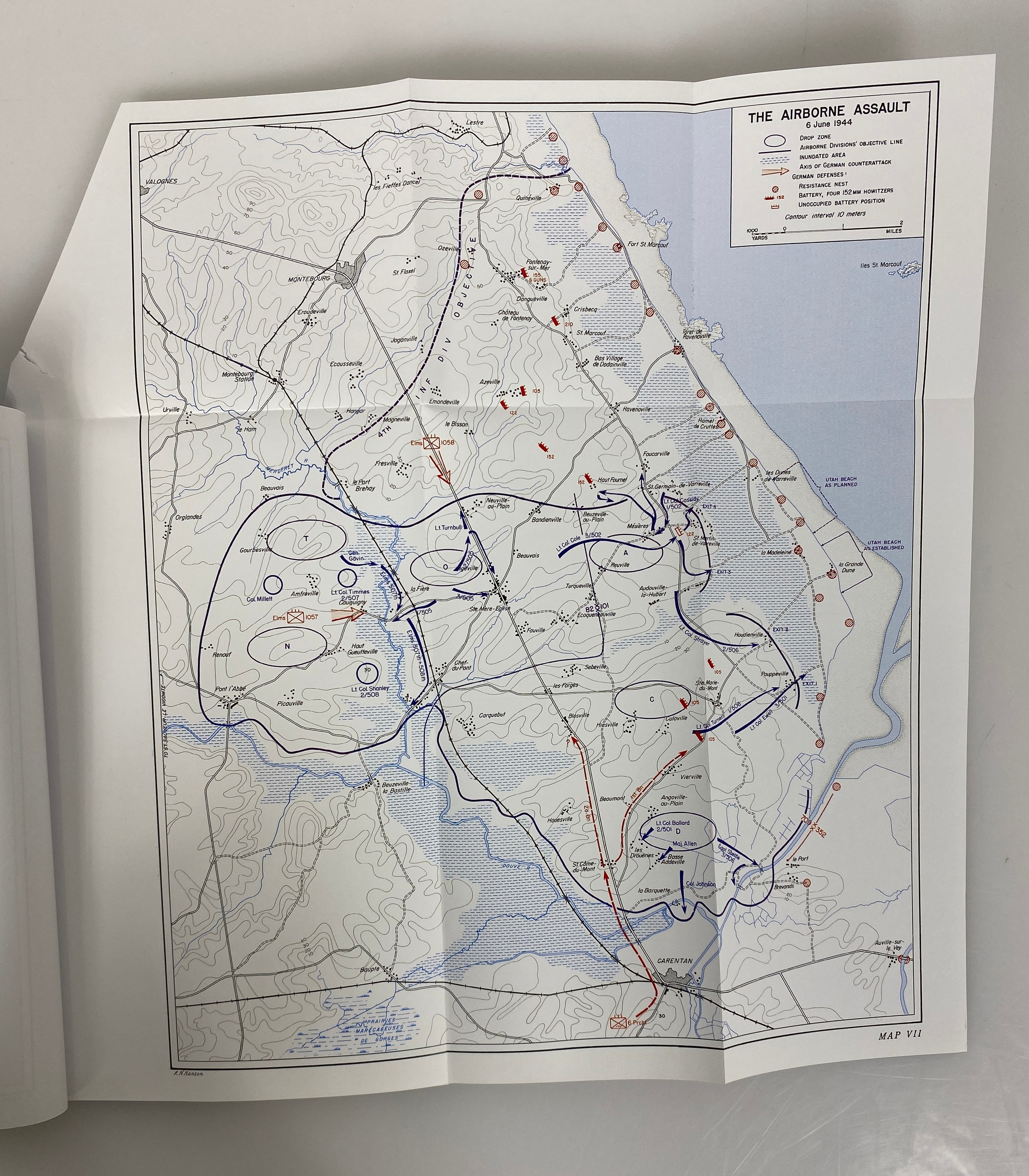 Book of 24 Reprinted Maps WWII D-Day Normandy Landing & Advance SC