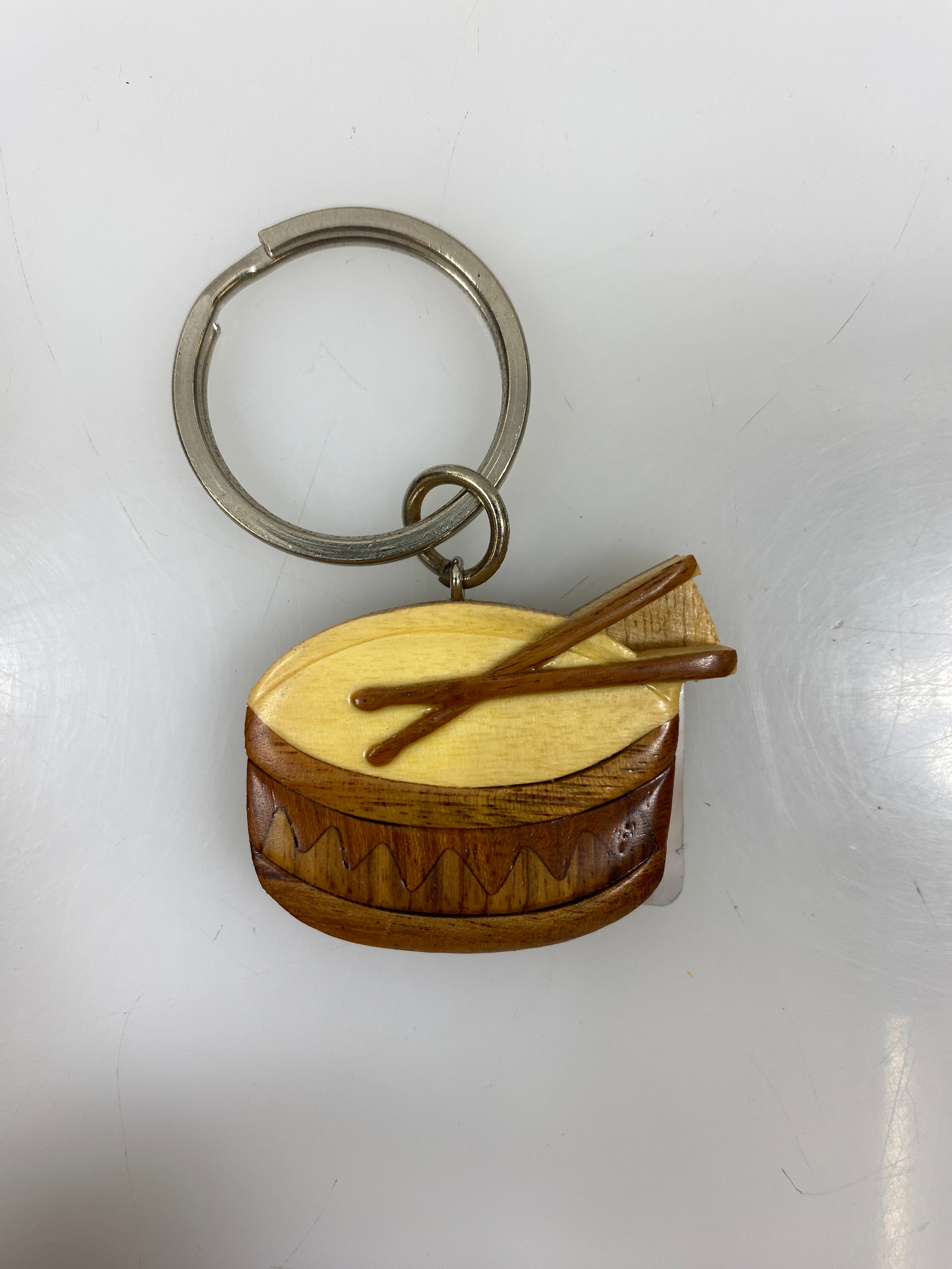 Wooden Snare Drum Keychain