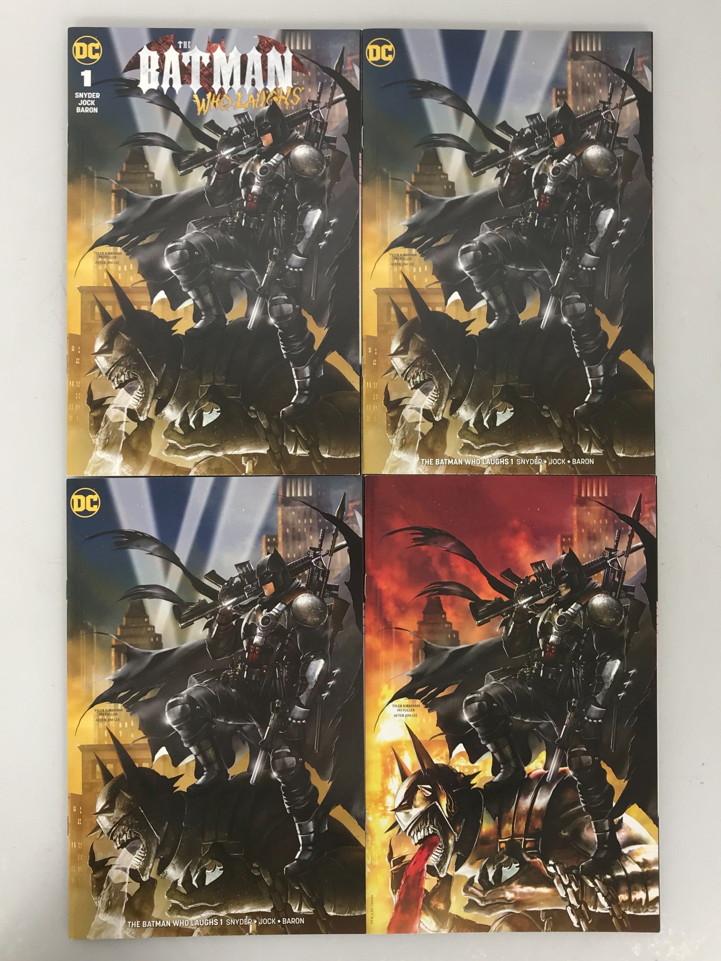 Lot of 4 The Batman Who Laughs 1 2018 Variant Covers Kirkham Fuller
