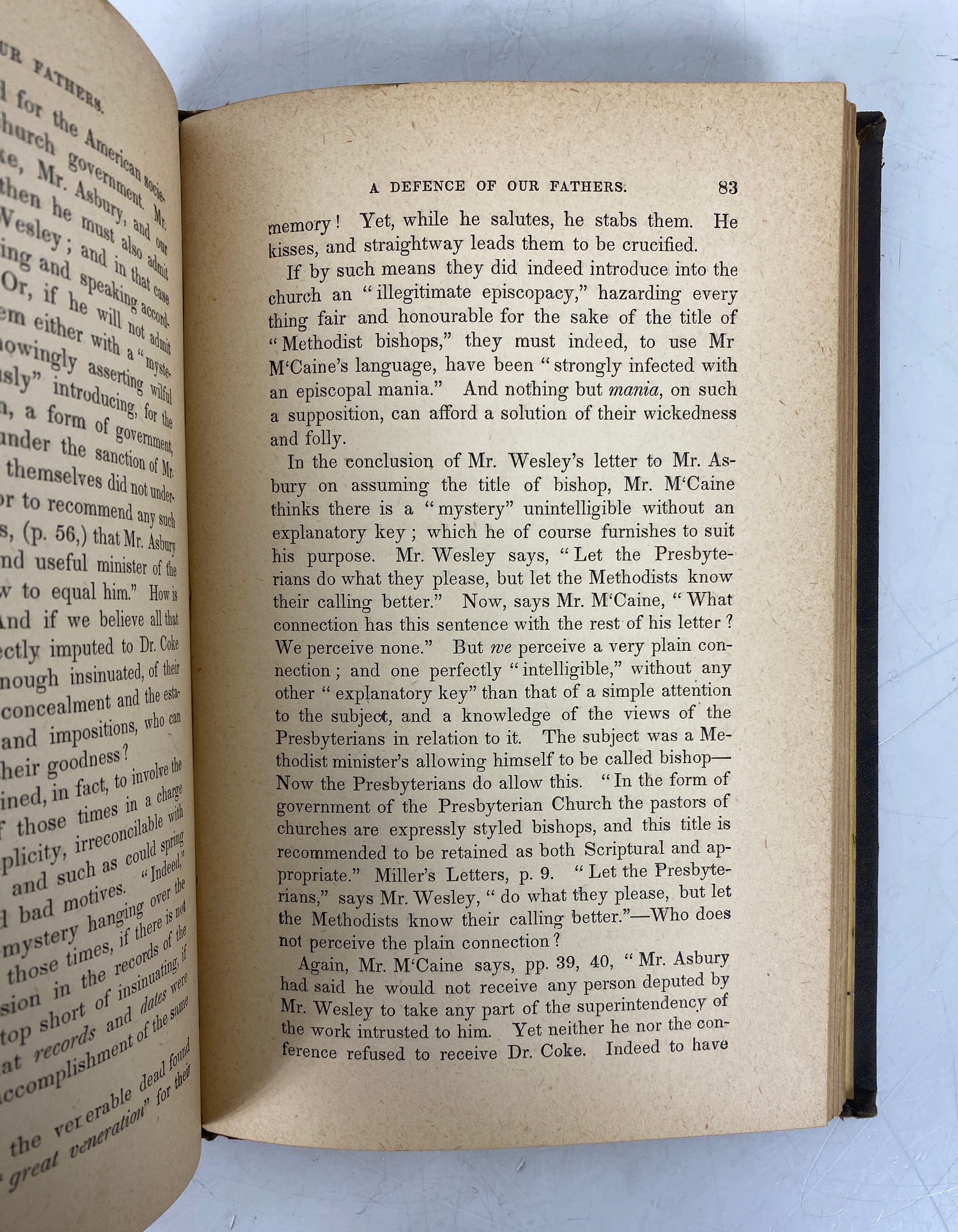A Defence of "Our Fathers" the Methodist Episcopal Church John Emory Antique HC