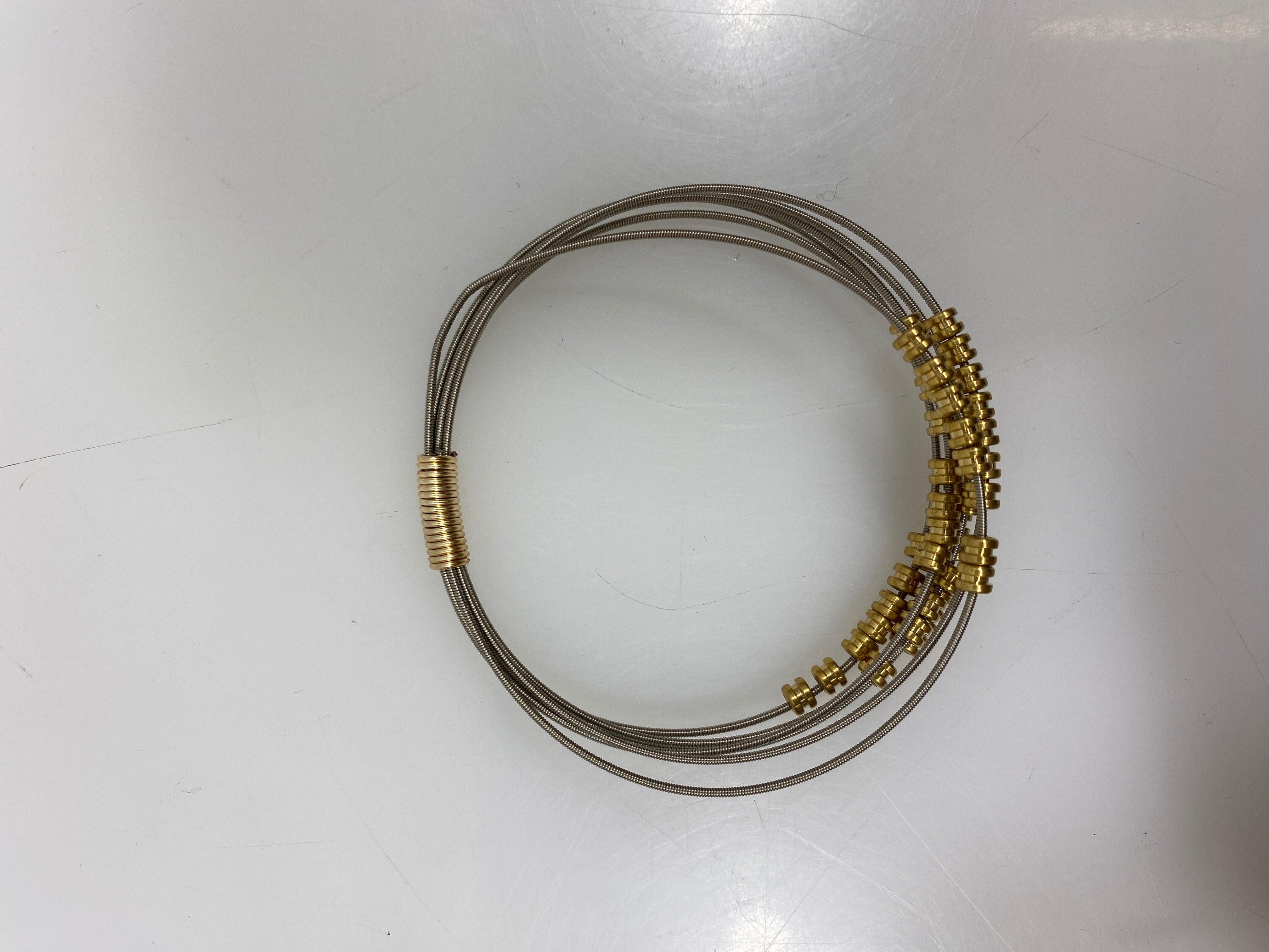 High Strung Wearable Music Gold Beaded Wire Bracelet Set