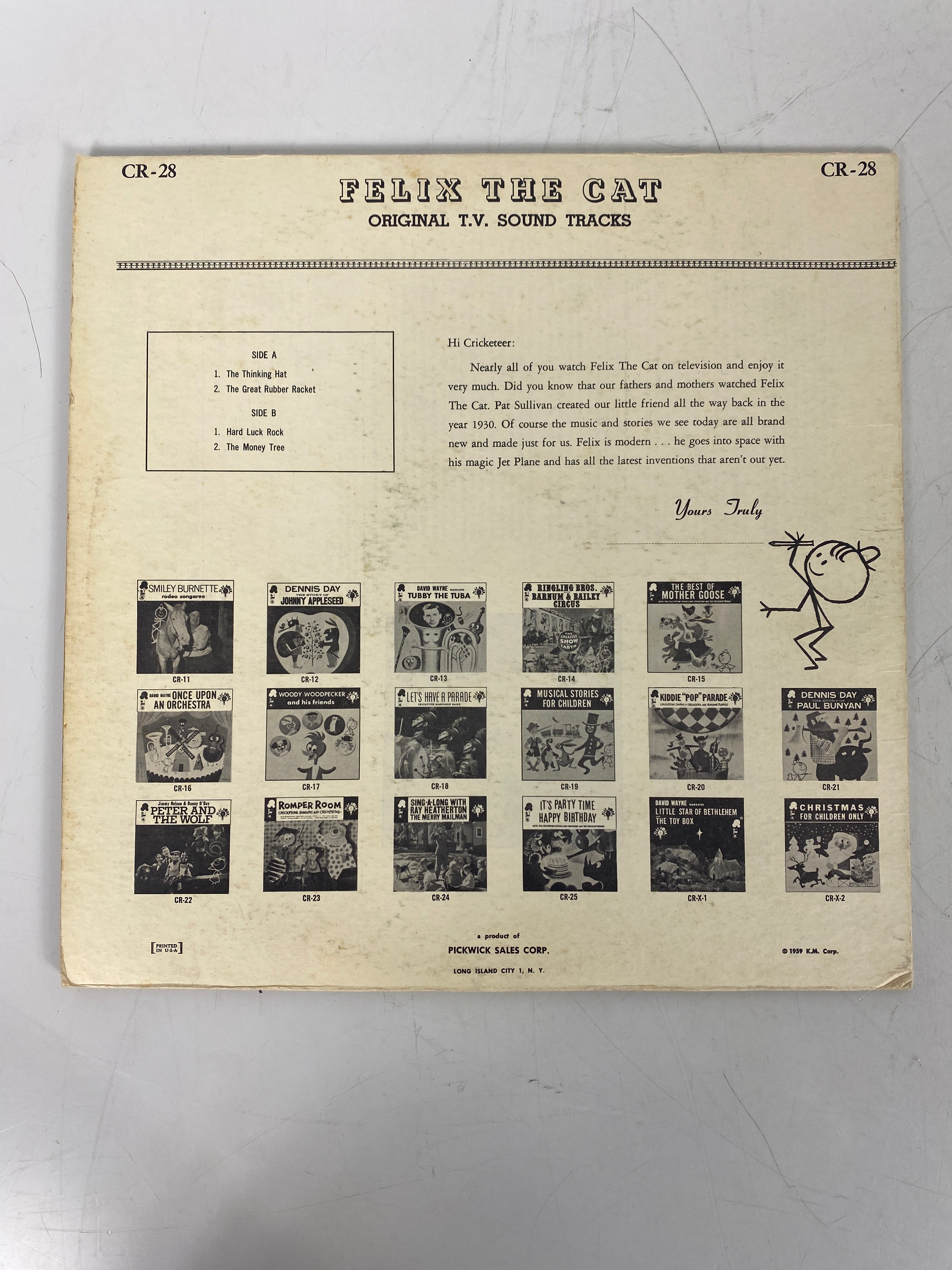 Felix the Cat TV Soundtrack Vinyl Record