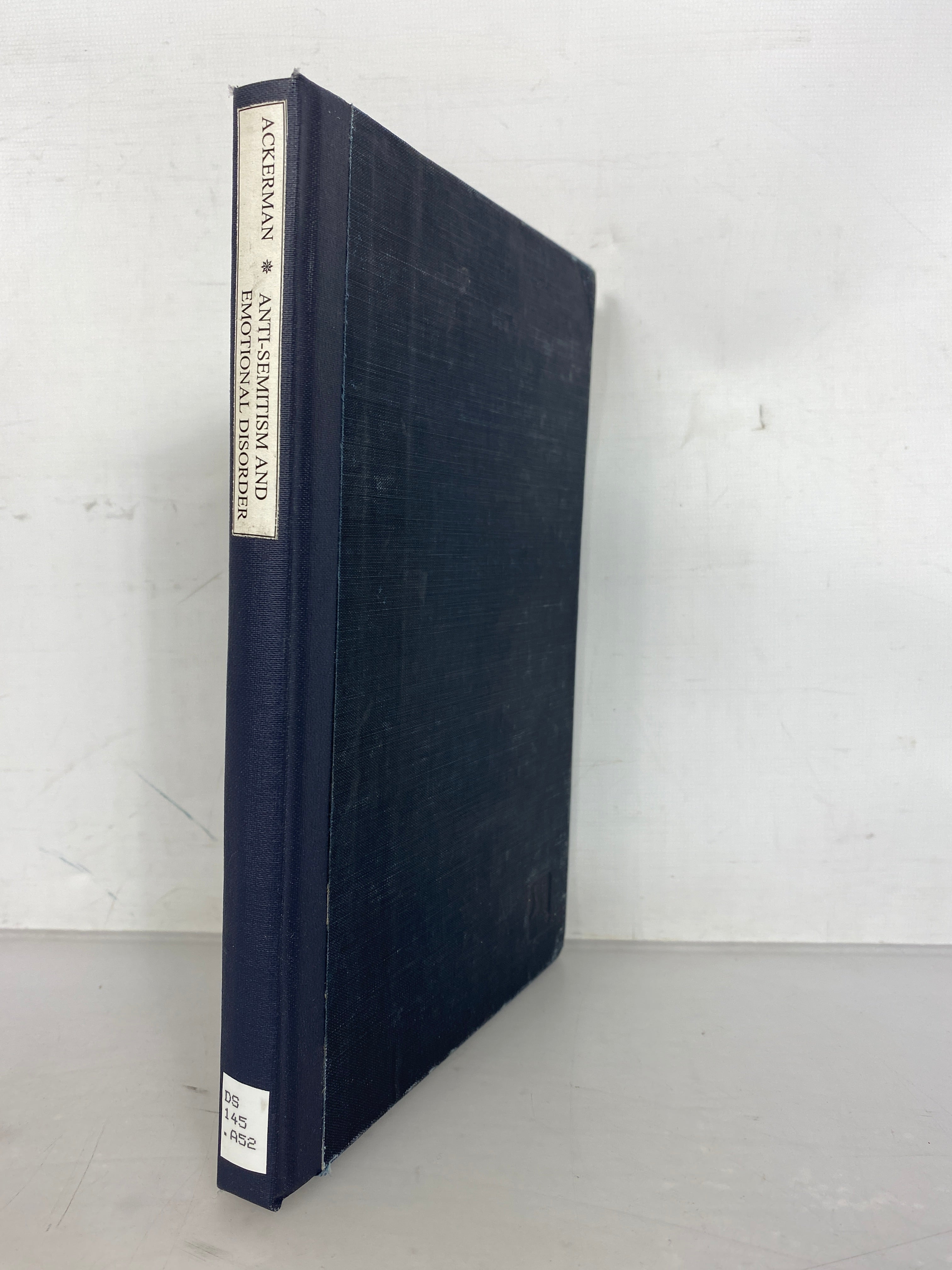 Anti-Semitism and Emotional Disorder by Ackerman and Jahoda 1950 First Edition Ex-Library HC