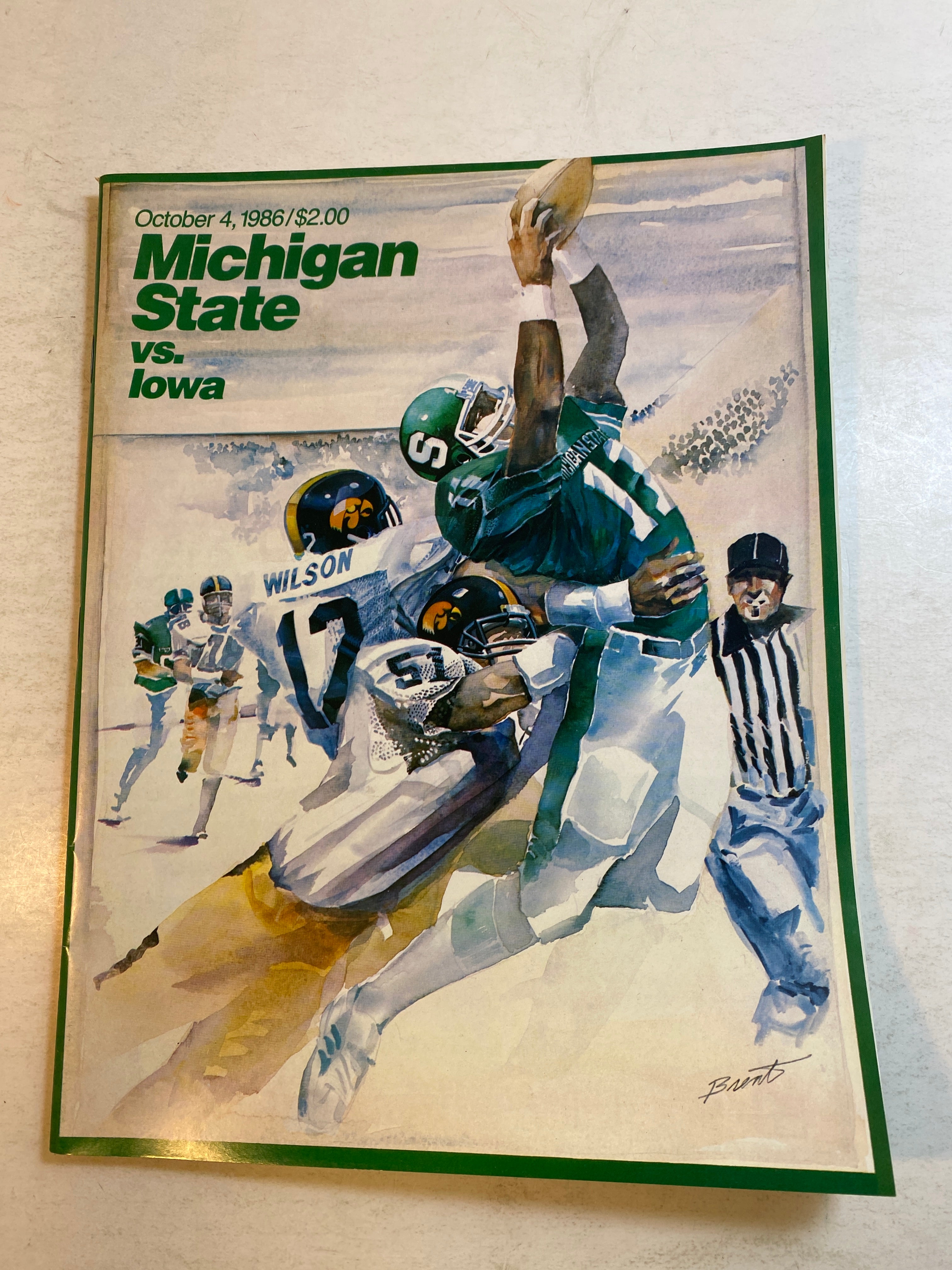 1986 Michigan State vs Iowa Football Program Mark Ingram