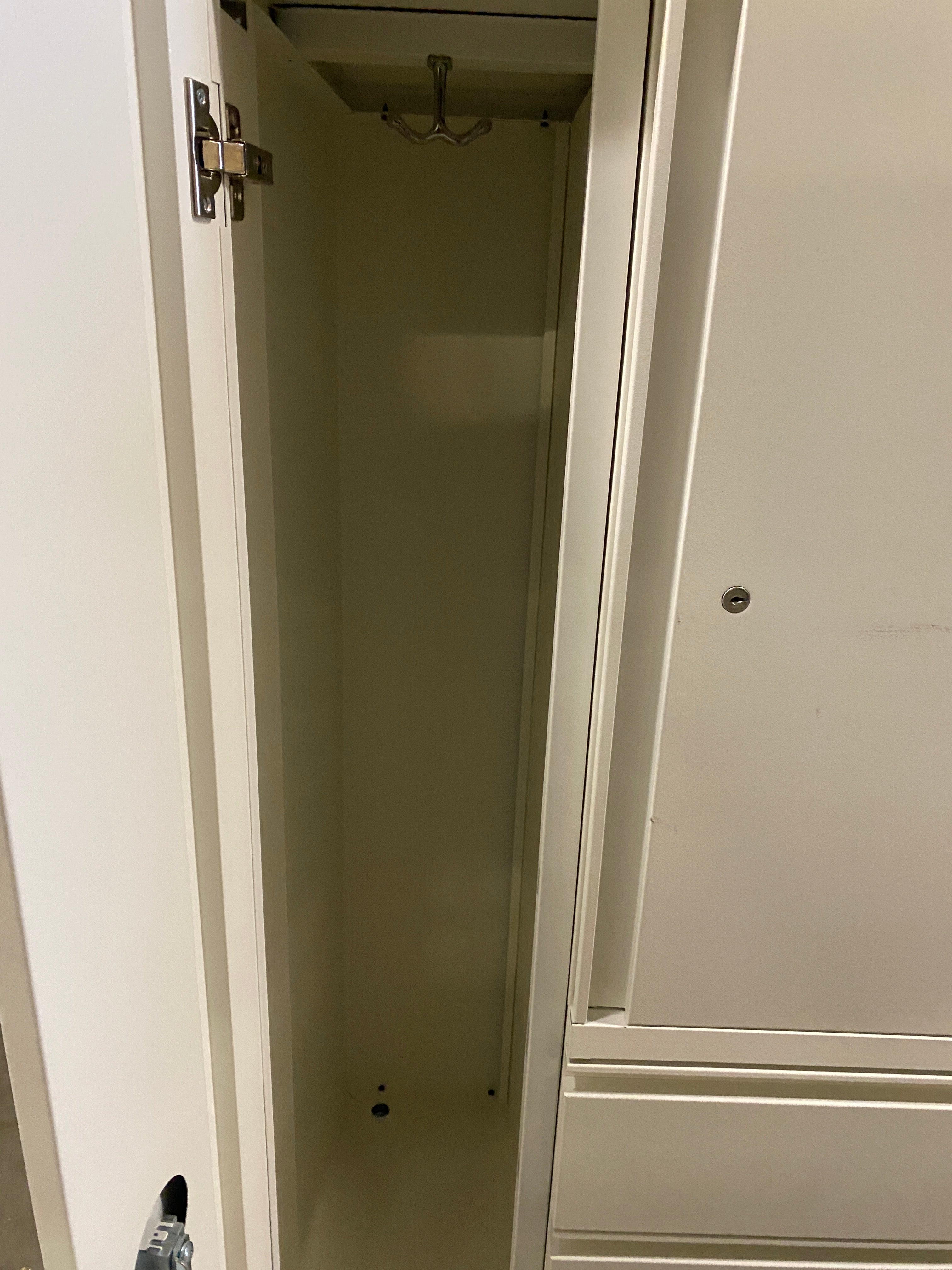 White Left Opening Cabinet 3 Drawers and 2 Shelves