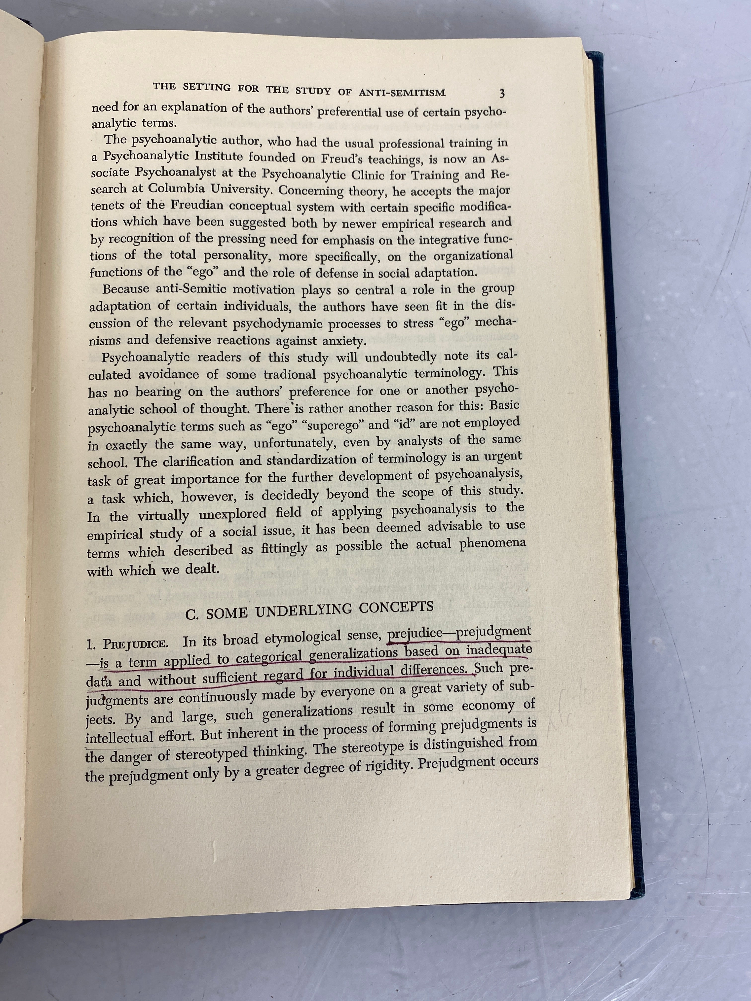 Anti-Semitism and Emotional Disorder by Ackerman/Jahoda 1950 1st Ed Ex-Lib HC