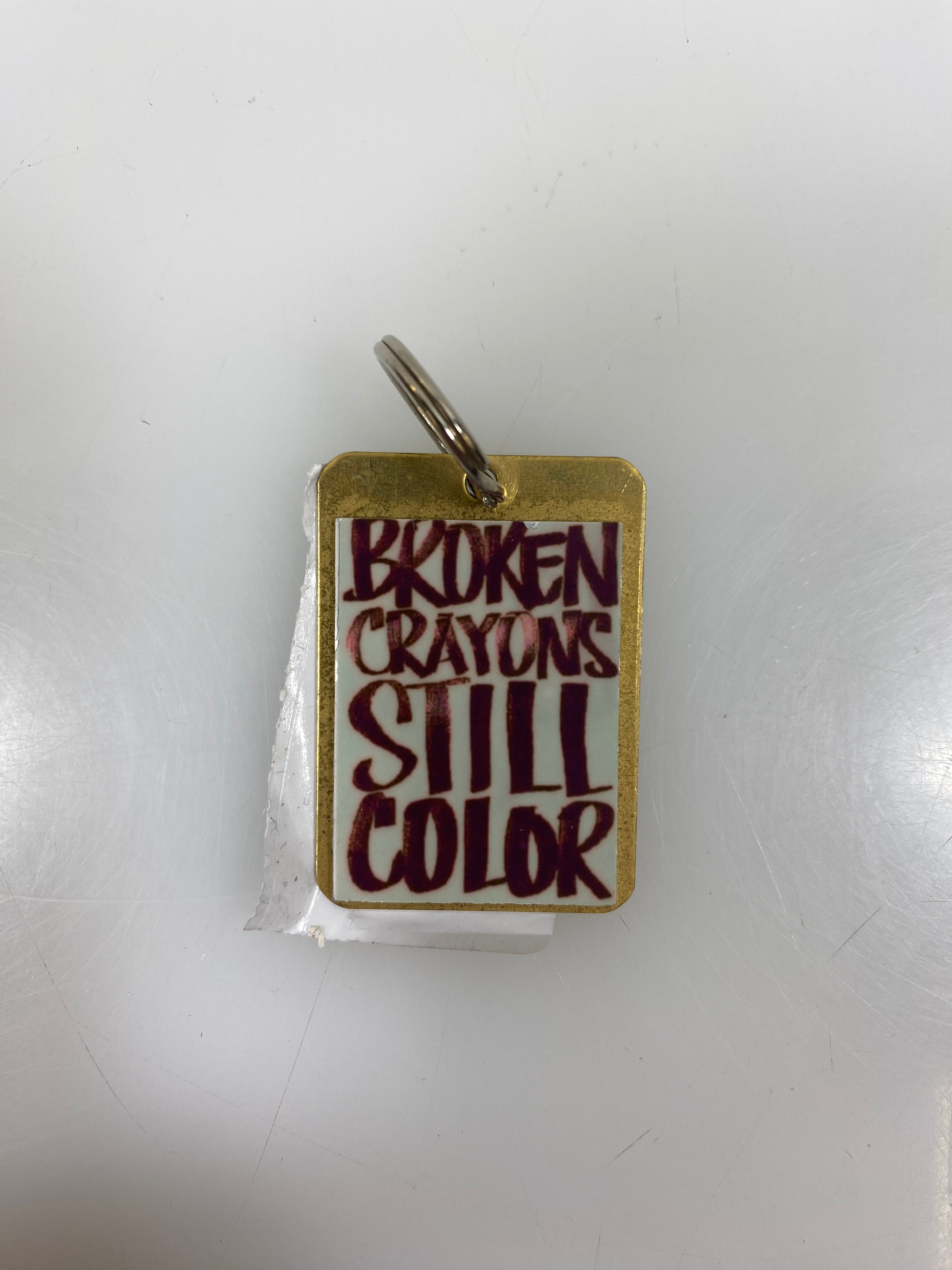 Gold Broken Crayons Still Color Keychain
