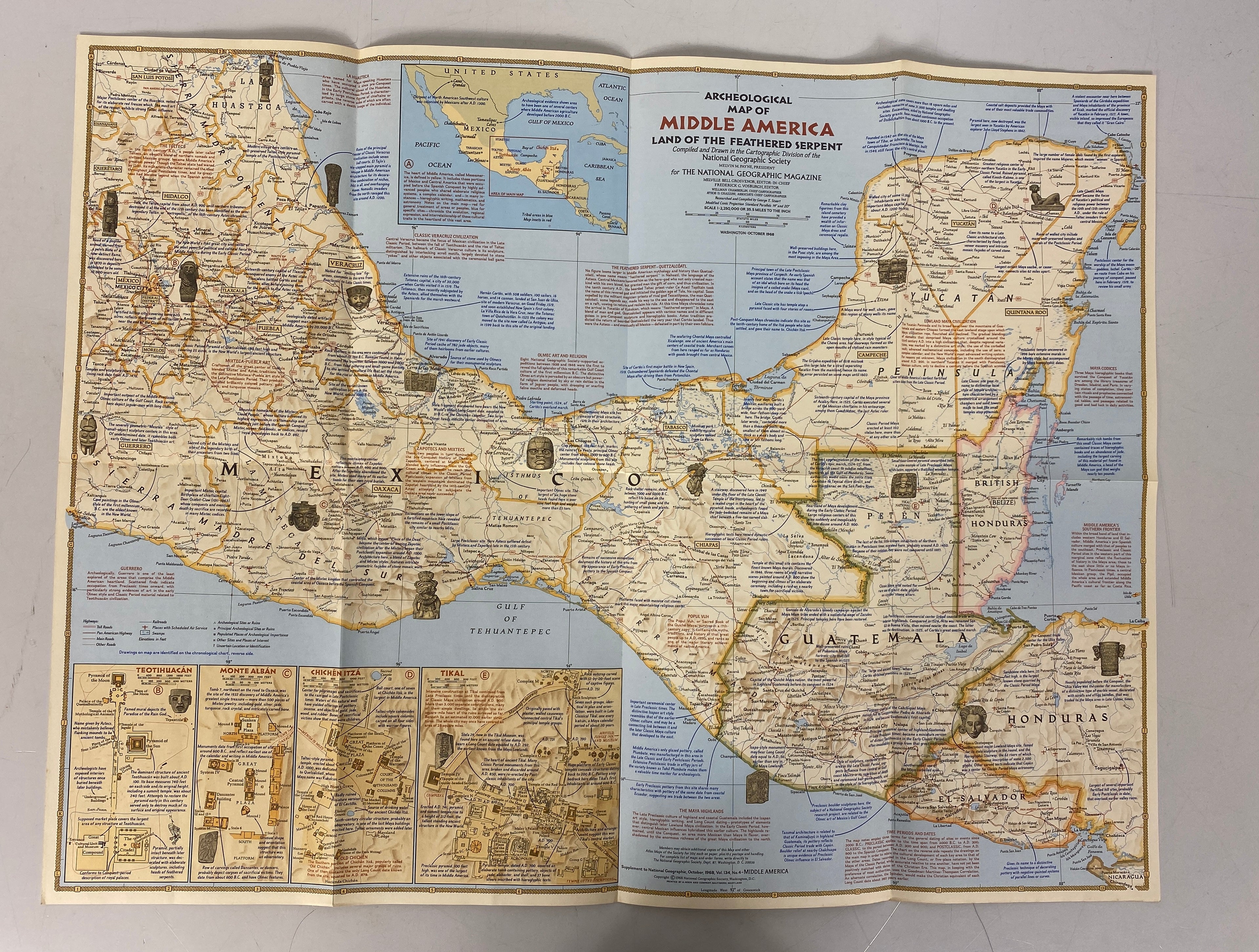 Lot of Vintage Maps: Mexico/Central America/Land of the Maya/Middle America