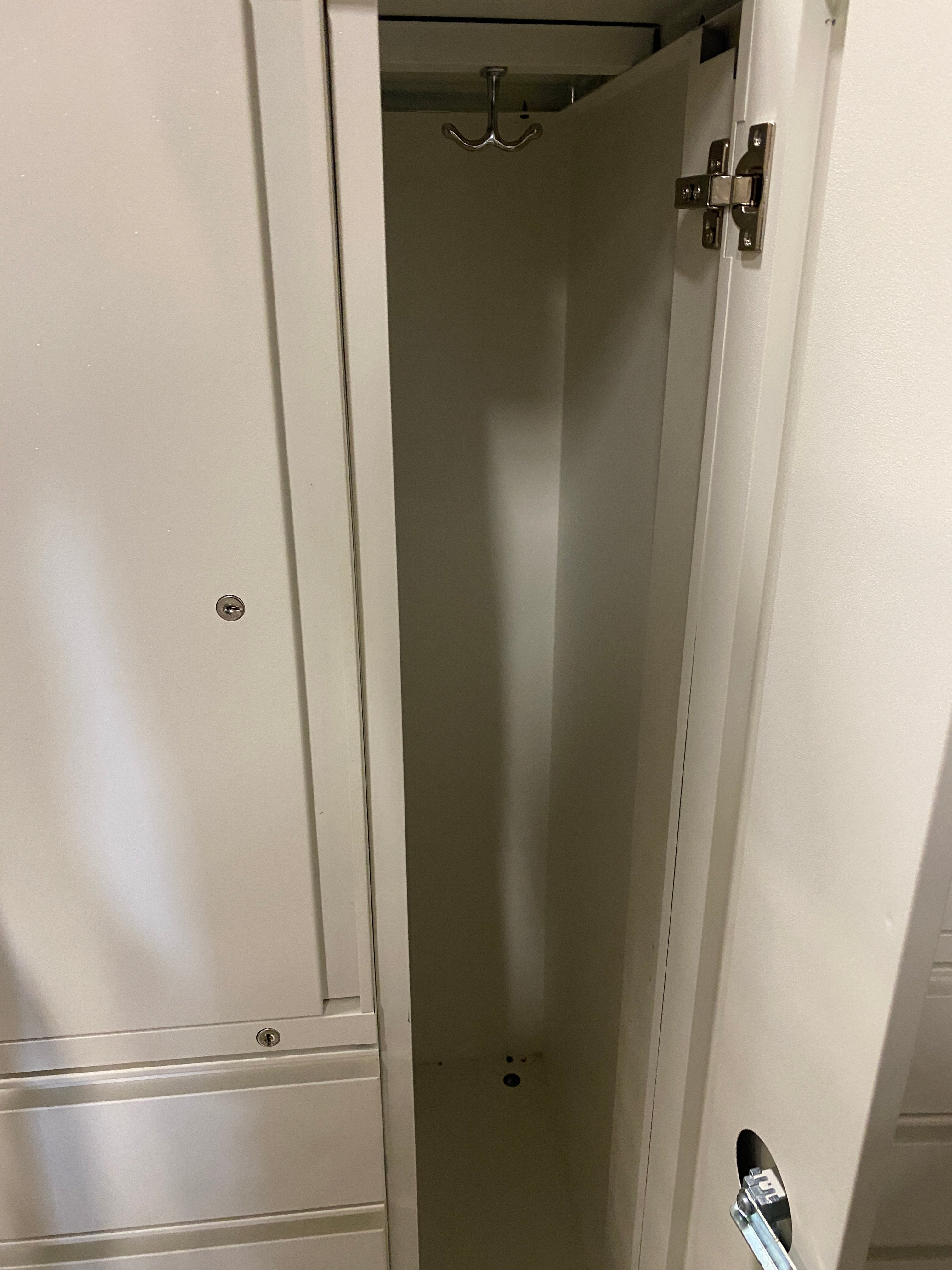White Right Opening Cabinet w/ 3 Drawers and 2 Shelves