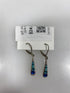 Silver Multi Blue Crystal Teardrop Earrings