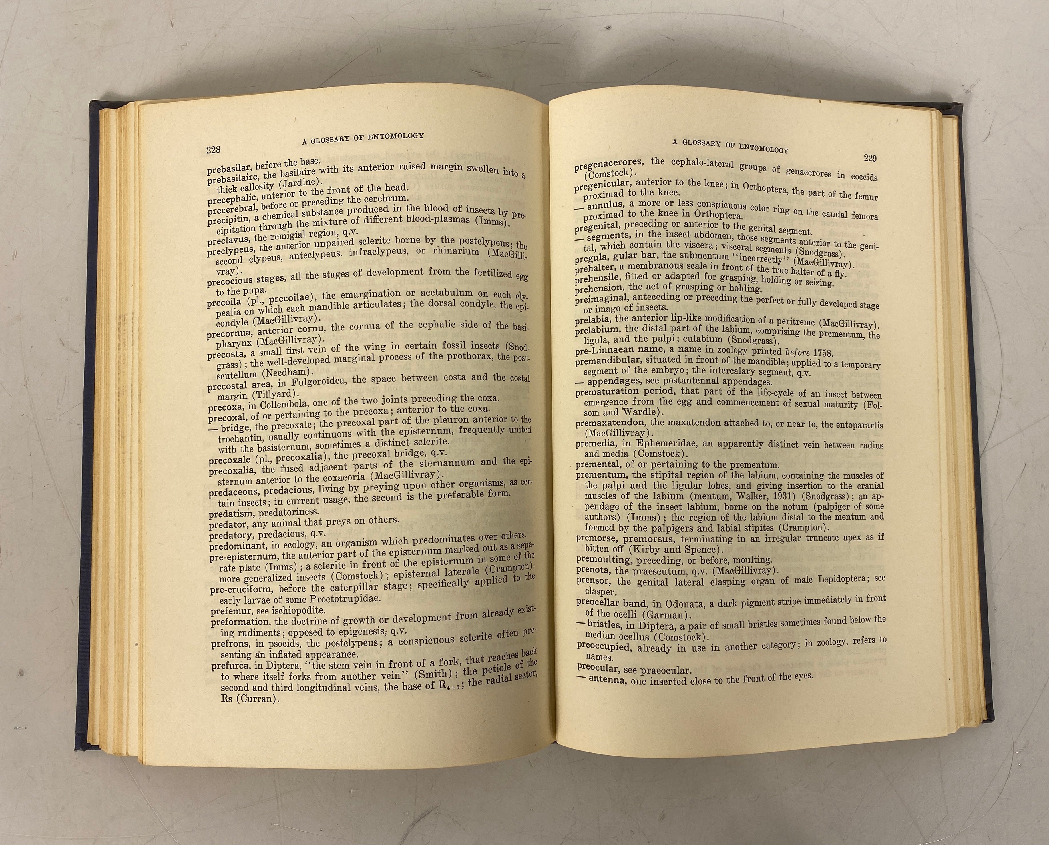 A Glossary of Entomology J.R. de la Torre-Bueno 1950 2nd Printing HC
