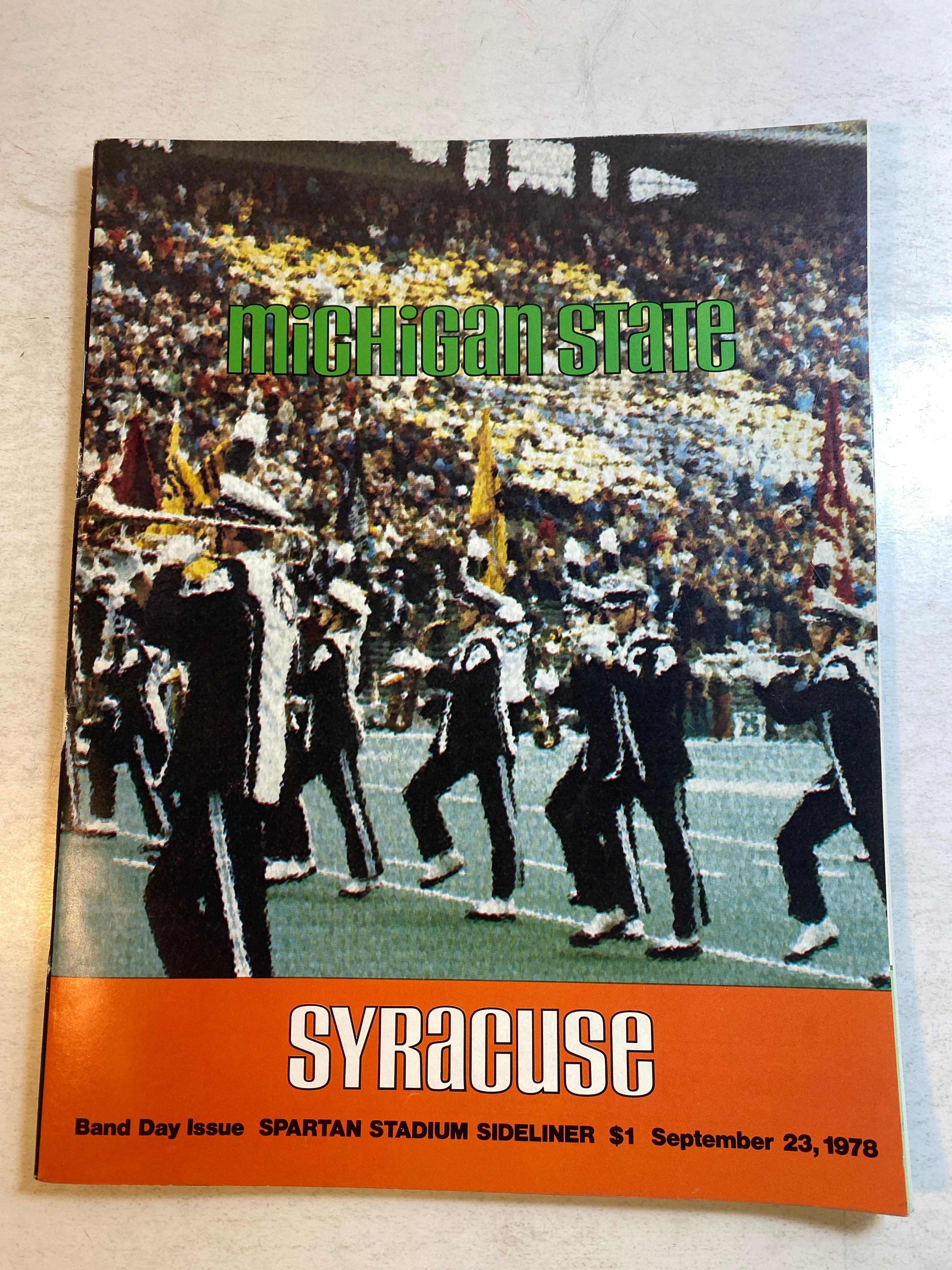 1978 Michigan State vs Syracuse Spartan Sideliner Football Program
