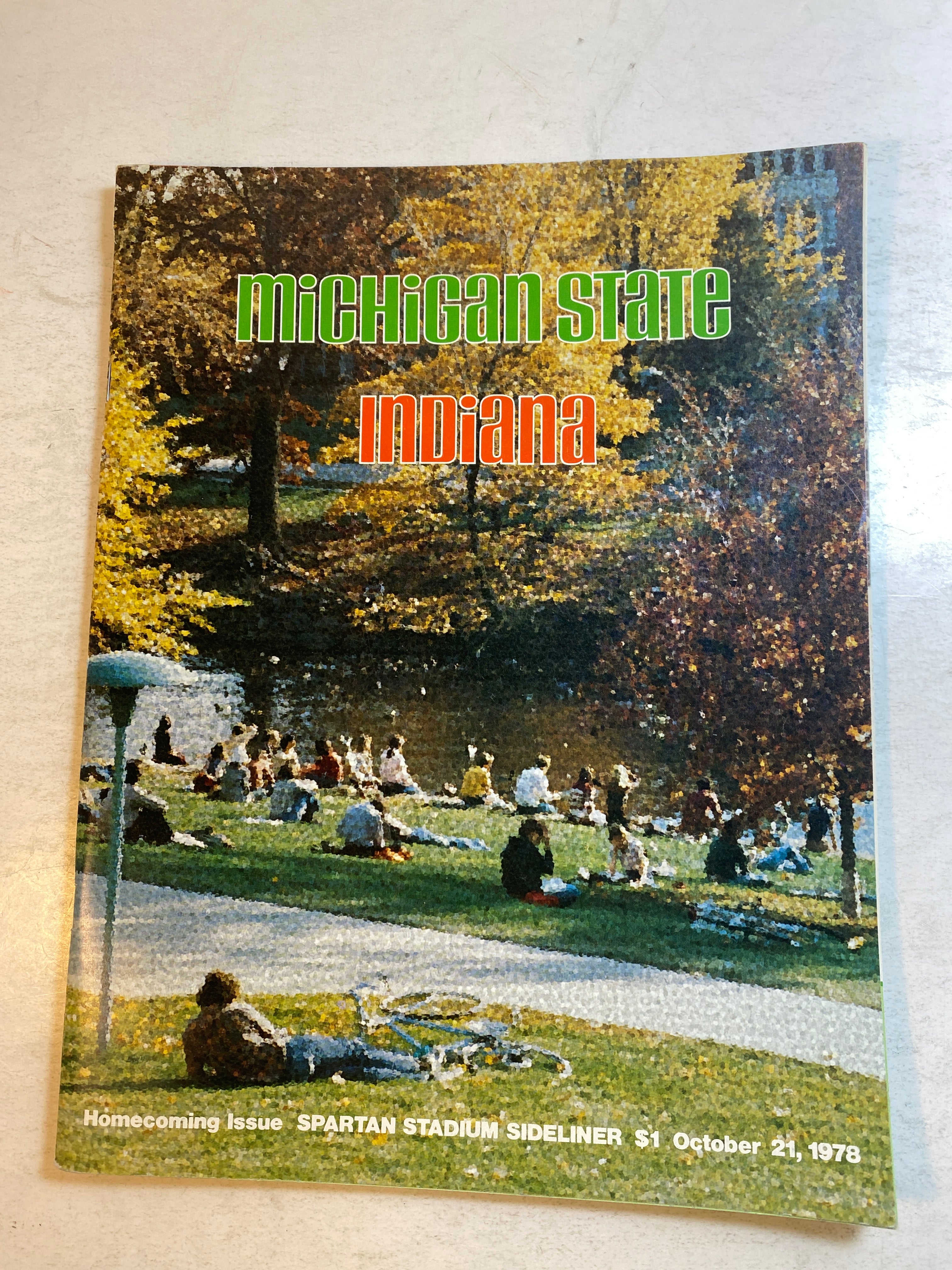 1978 Michigan State vs Indiana Spartan Sideliner Football Program