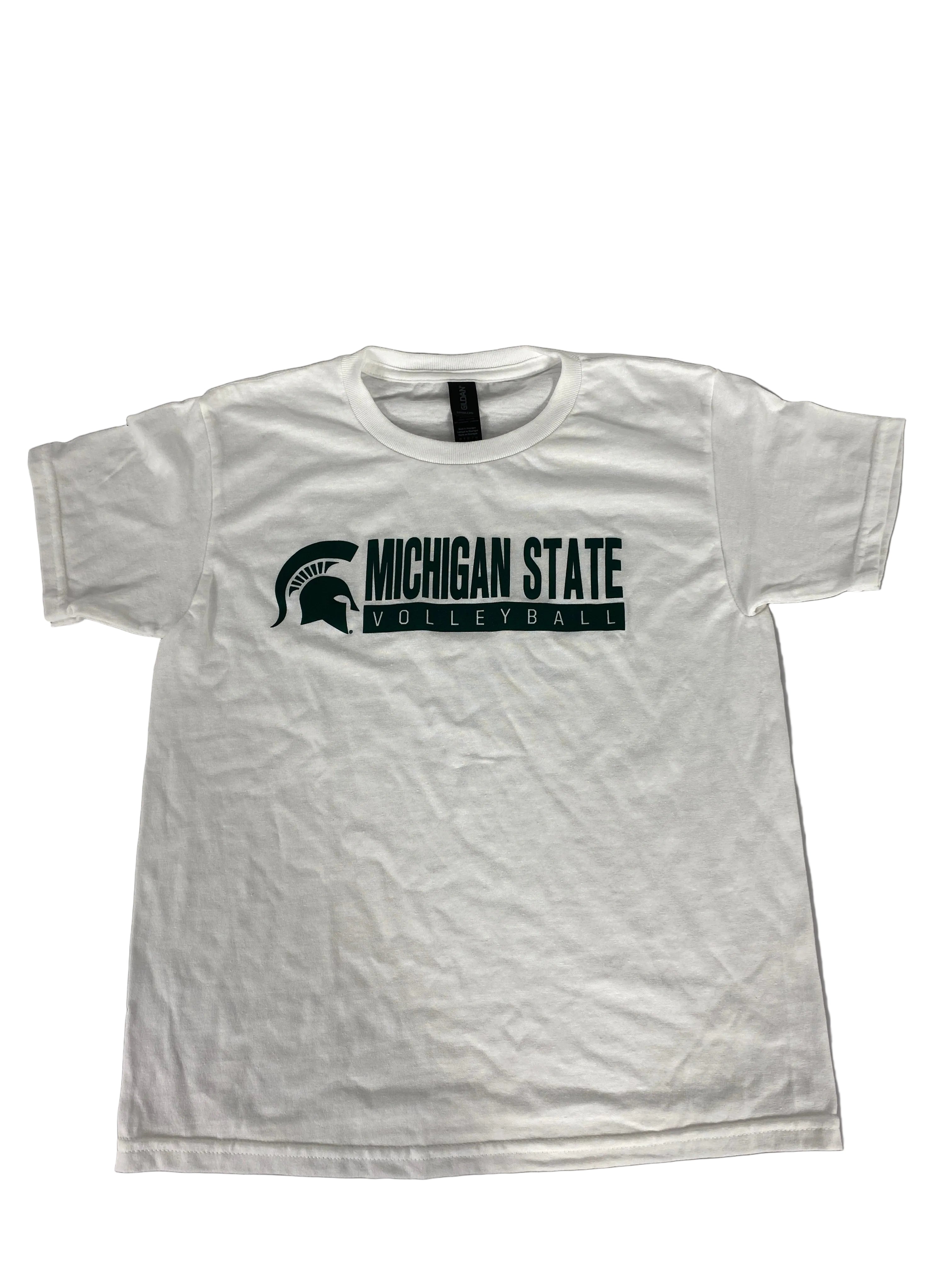 White Spartan Volleyball Short Sleeve T-Shirt Youth Size M