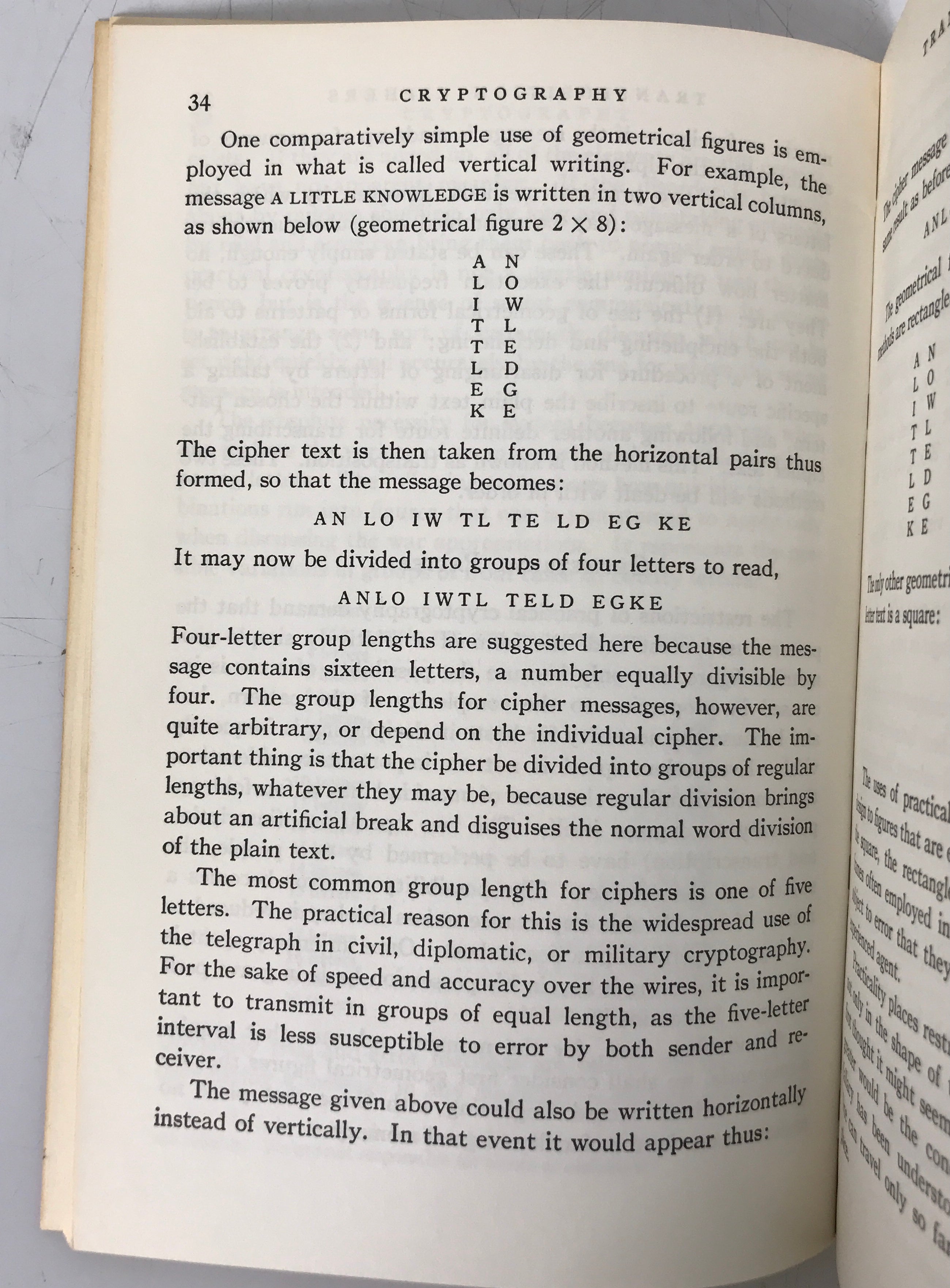 Cryptography The Science of Secret Writing by Smith 1955 1st Dover Edition SC