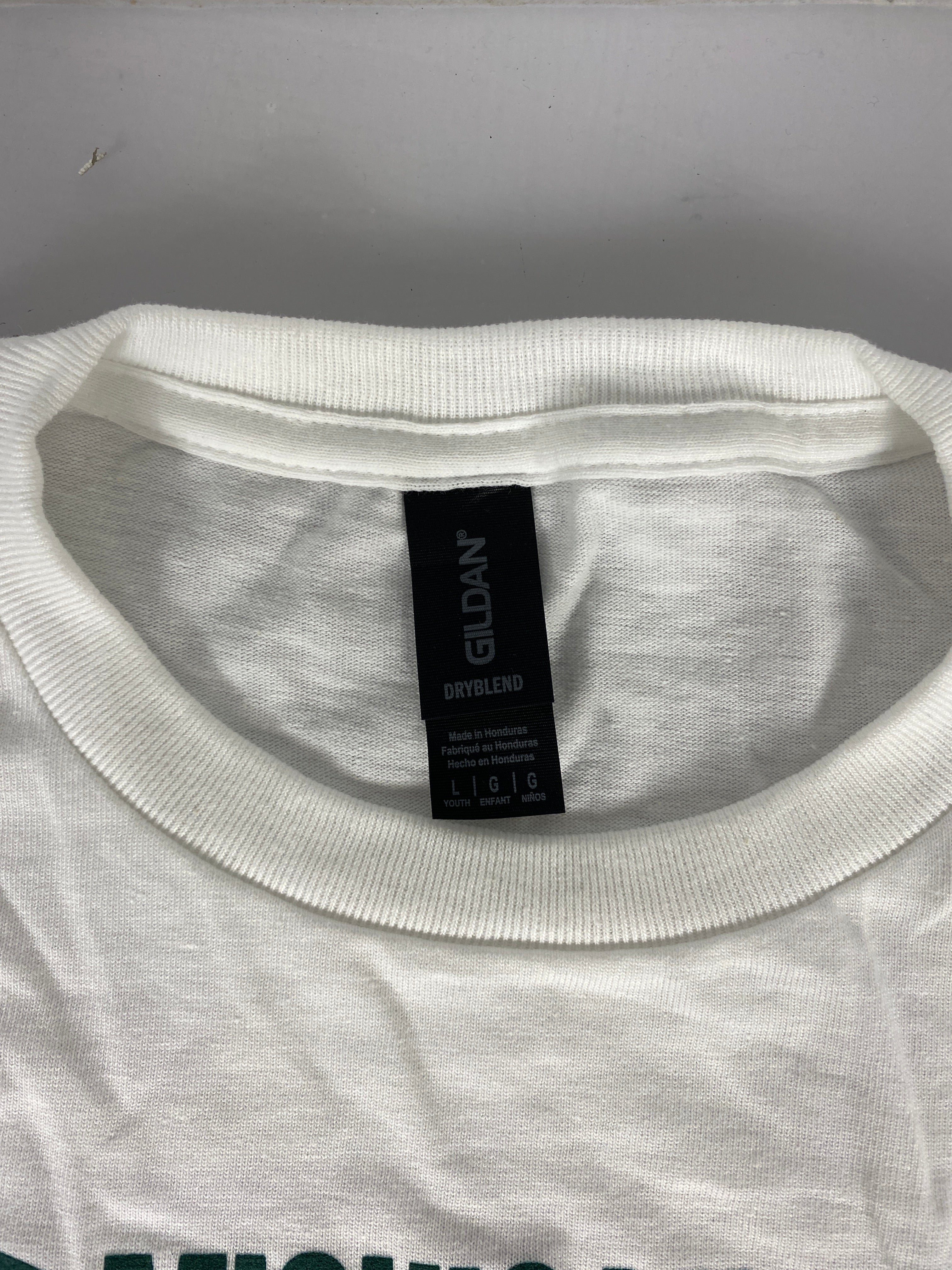 White Spartan Volleyball Short Sleeve T-Shirt Youth Size L