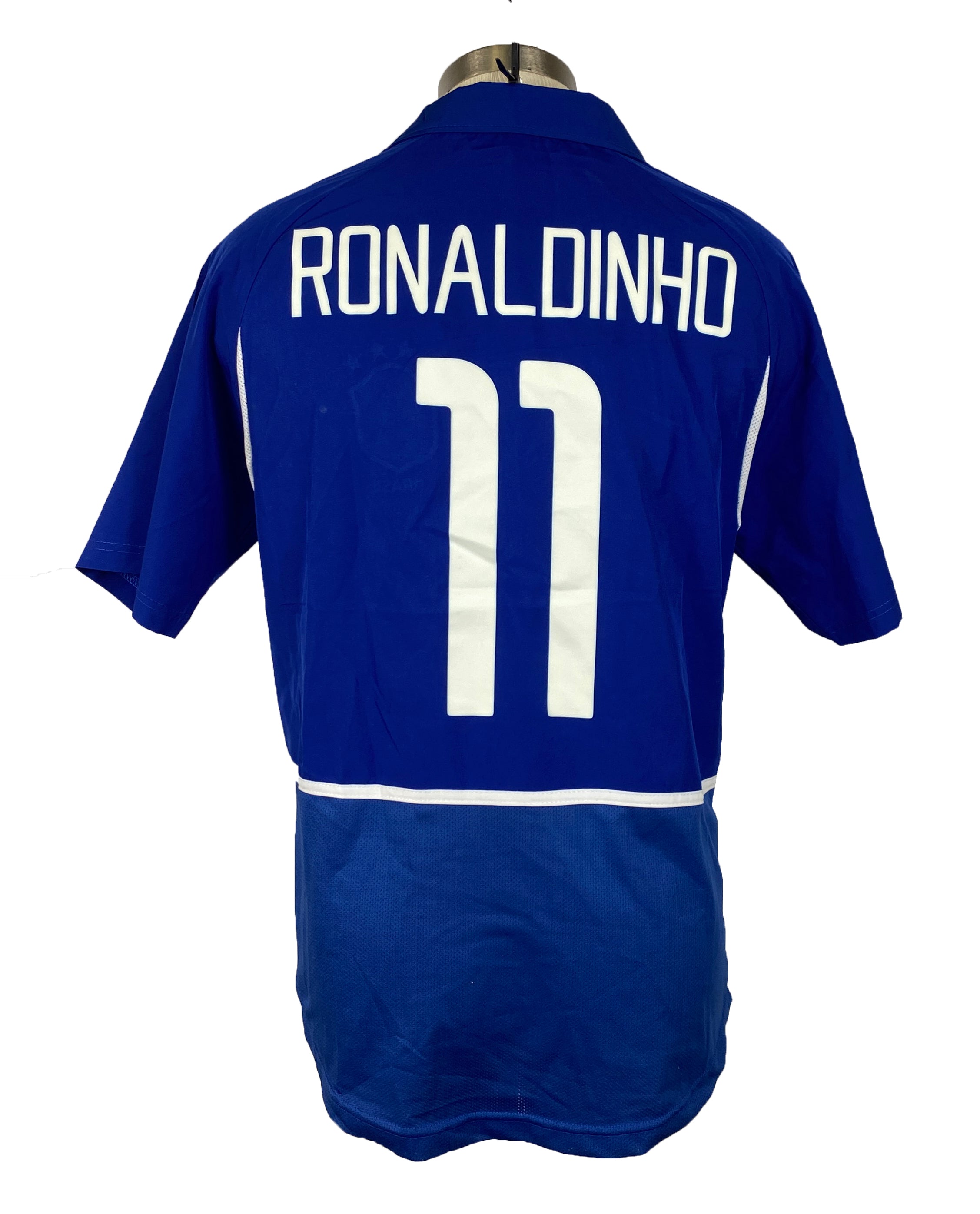 Nike Blue Brazil 2002 FIFA World Cup "Ronaldihno" Jersey Men's Size Large