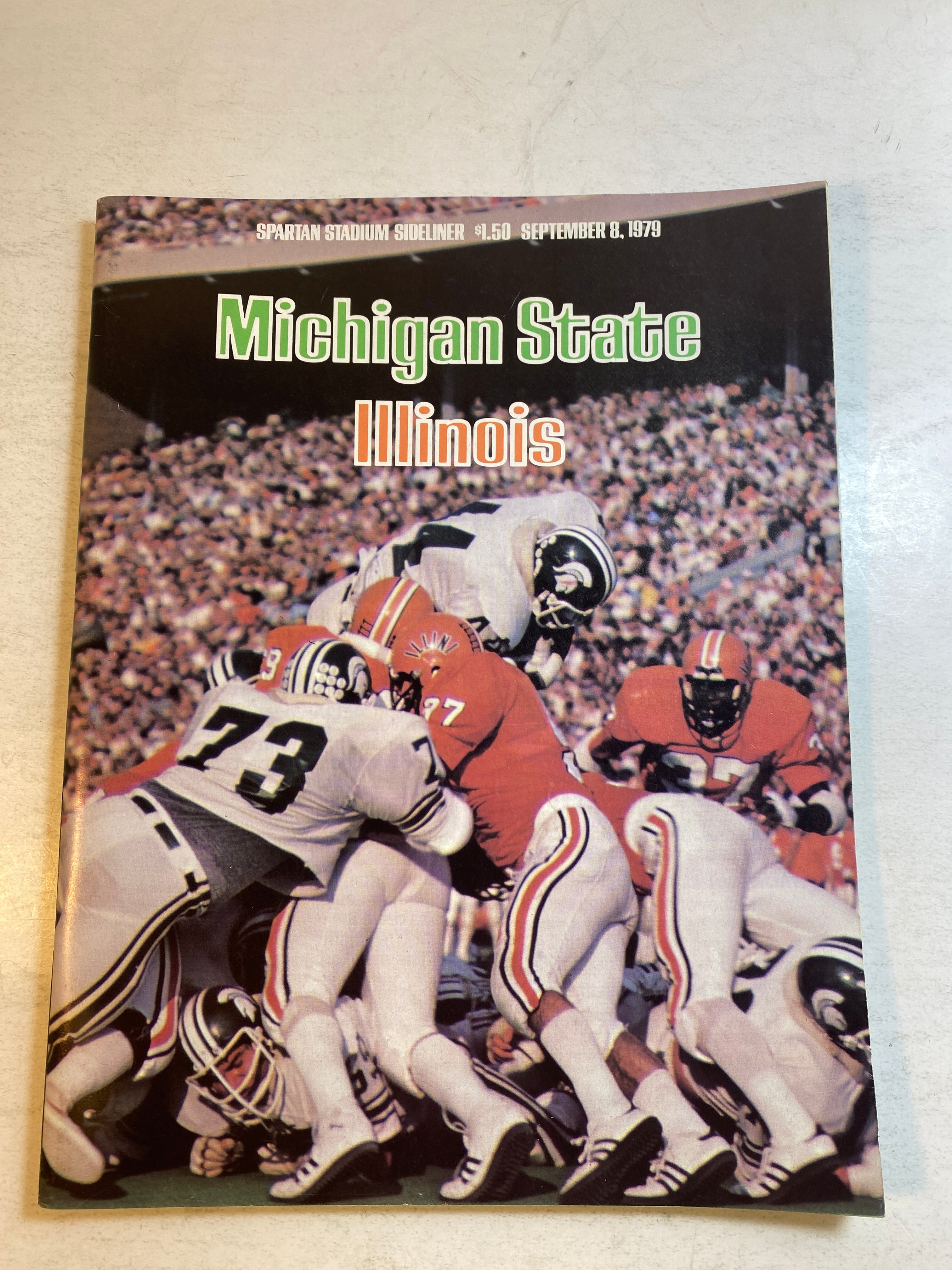 1979 Michigan State vs Illinois Spartan Sideliner Football Program